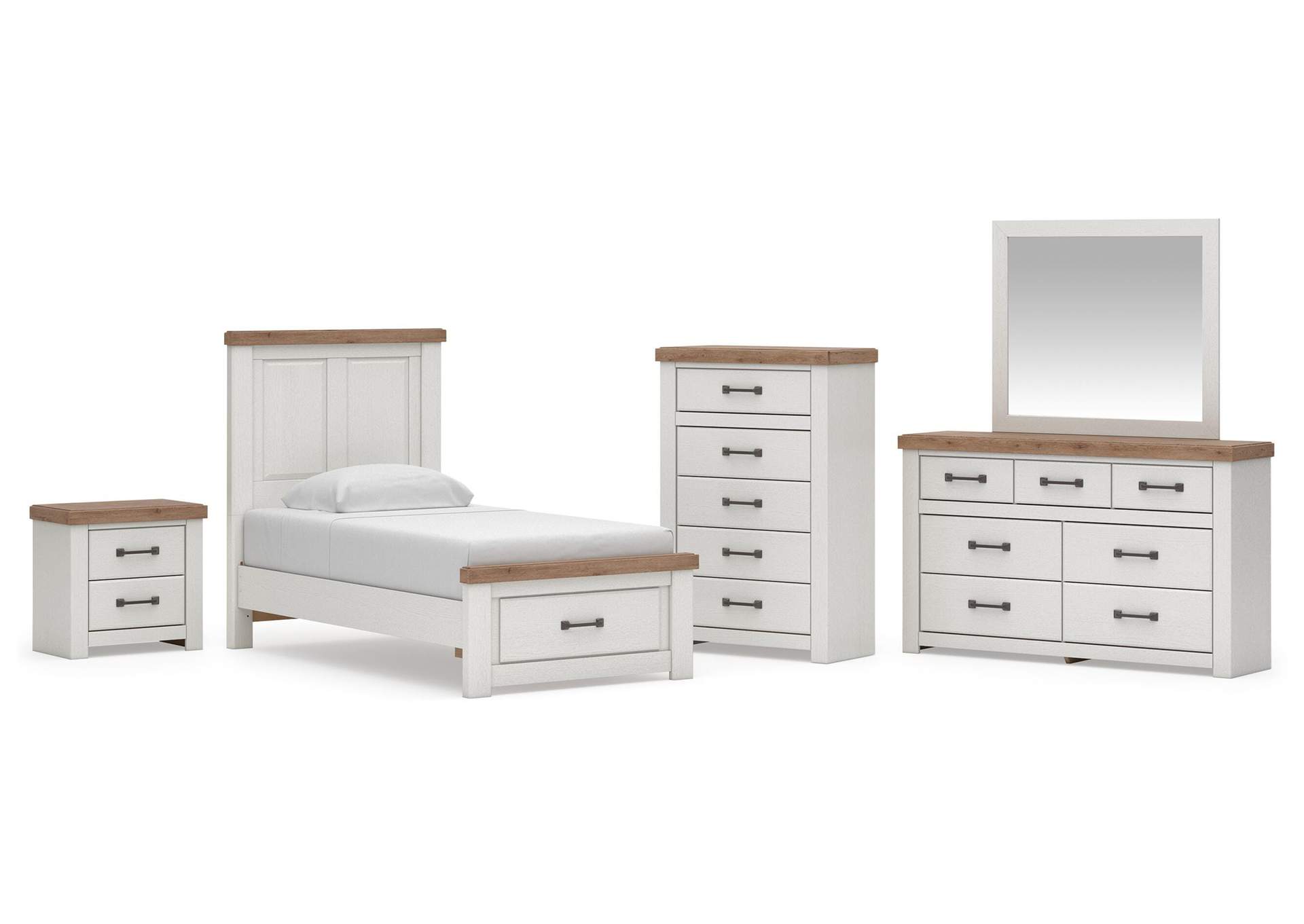 Savonport Twin Panel Storage Bed, Dresser, Mirror, Chest and Nightstand image 1