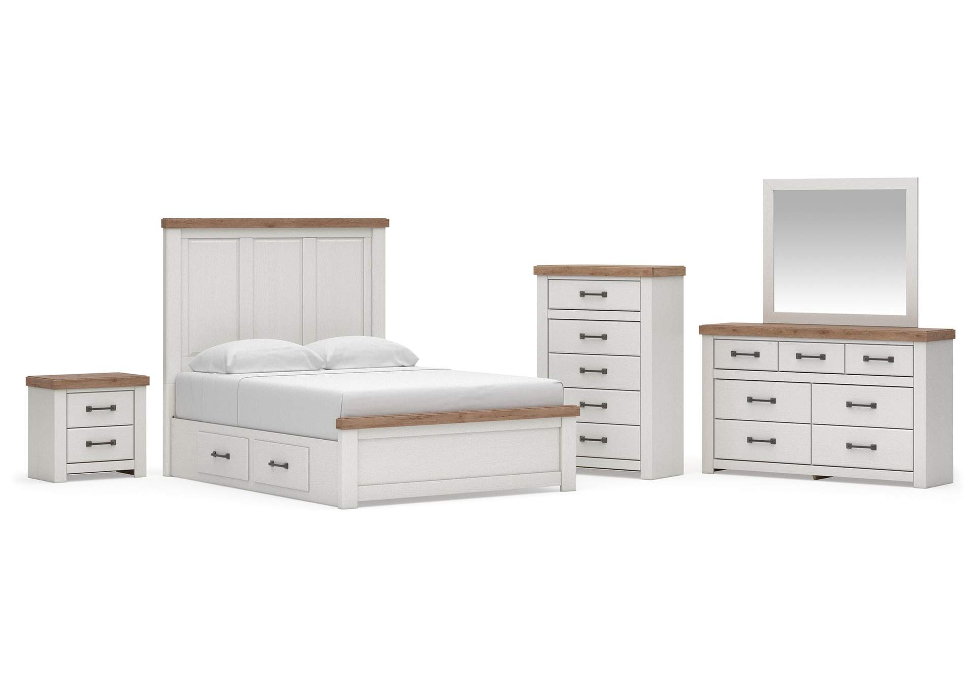 Savonport Queen Panel Bed with Storage, Dresser, Mirror, Chest and Nightstand image 1