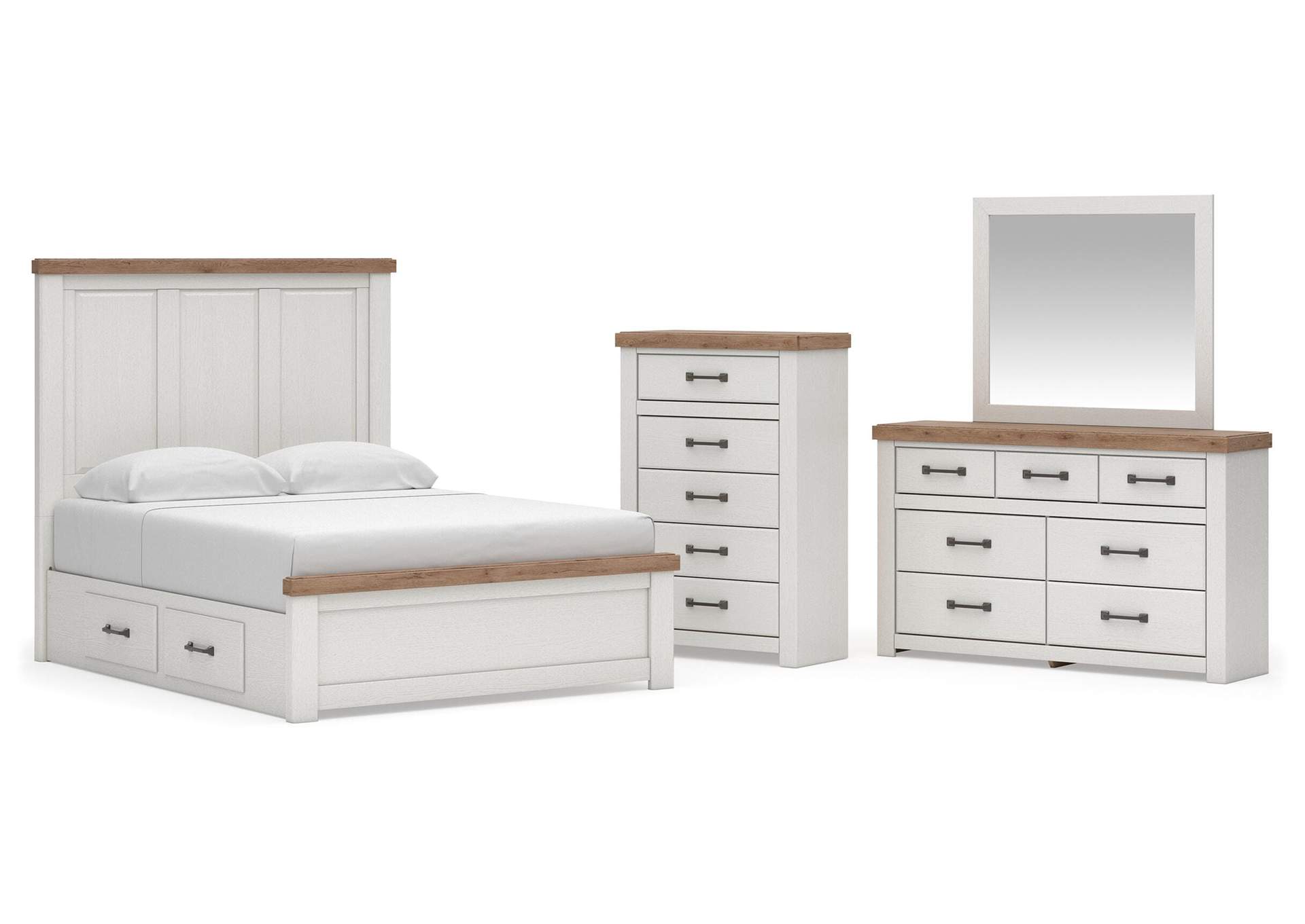 Savonport Queen Panel Bed with Storage, Dresser, Mirror and Chest image 1