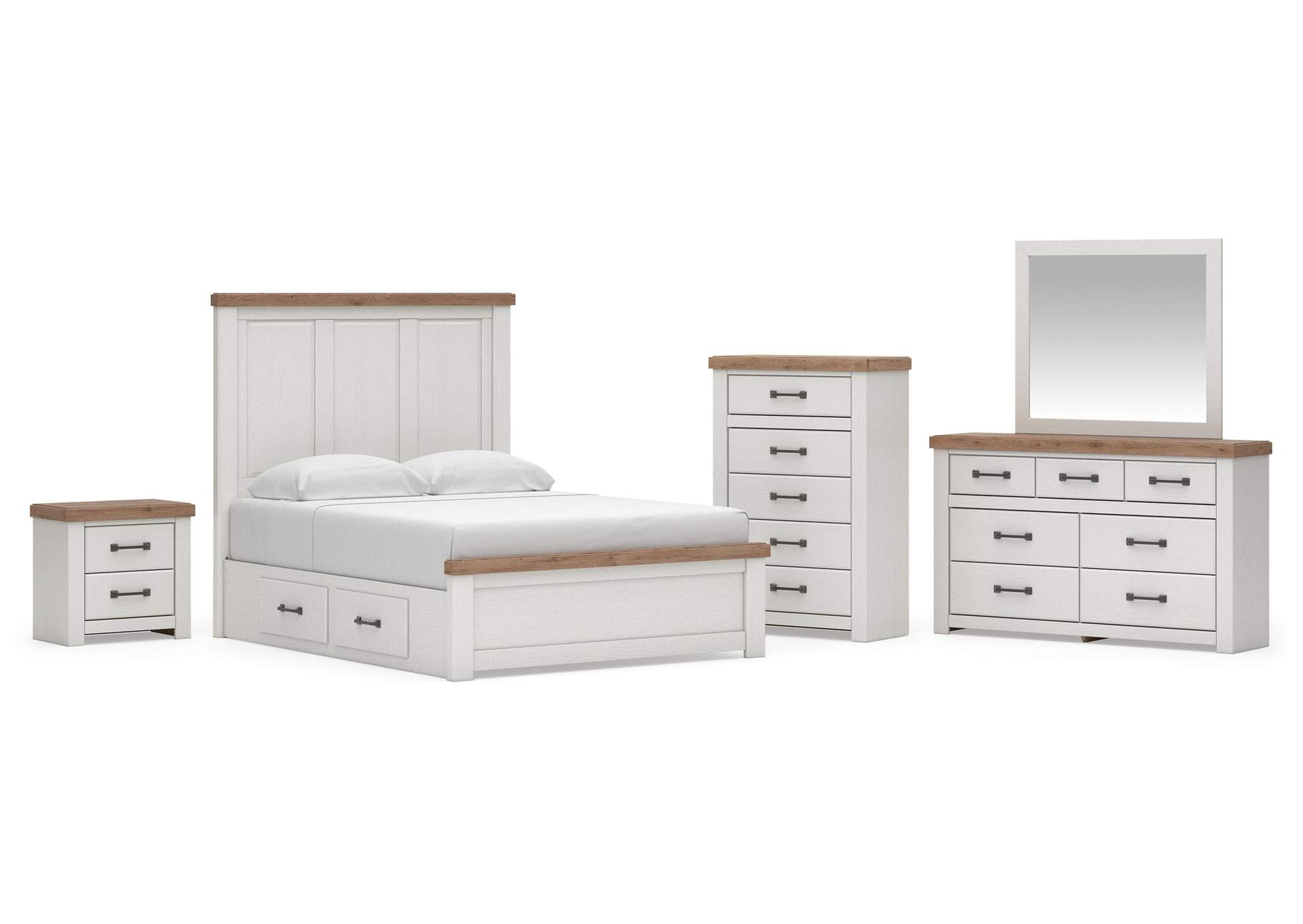 Savonport Queen Panel Bed with Storage, Dresser, Mirror, Chest and Nightstand image 1