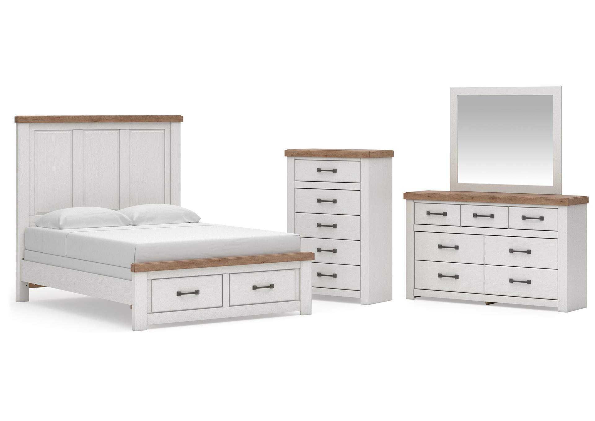 Savonport Queen Panel Storage Bed, Dresser, Mirror and Chest image 1