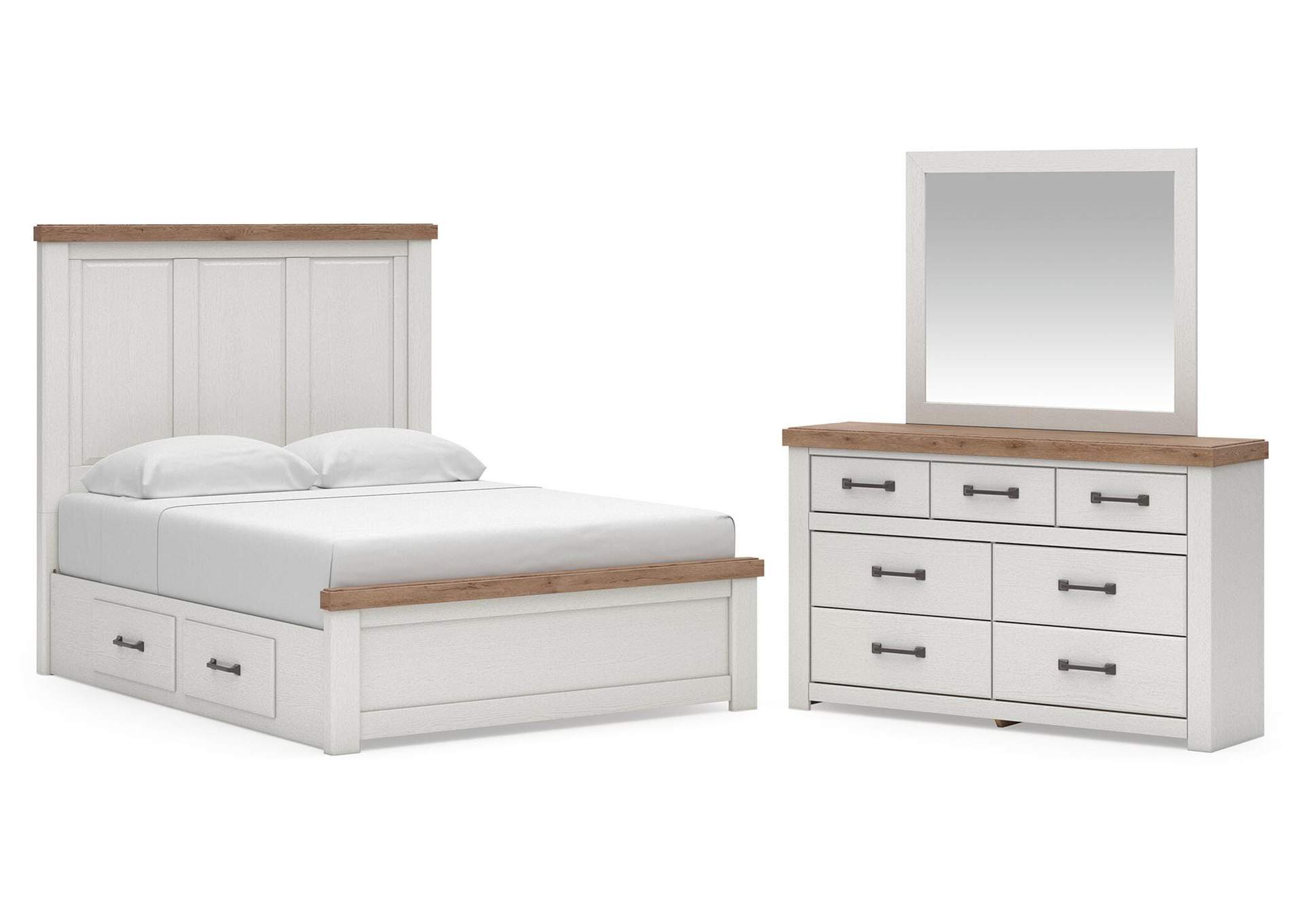Savonport Queen Panel Bed with Storage, Dresser and Mirror image 1