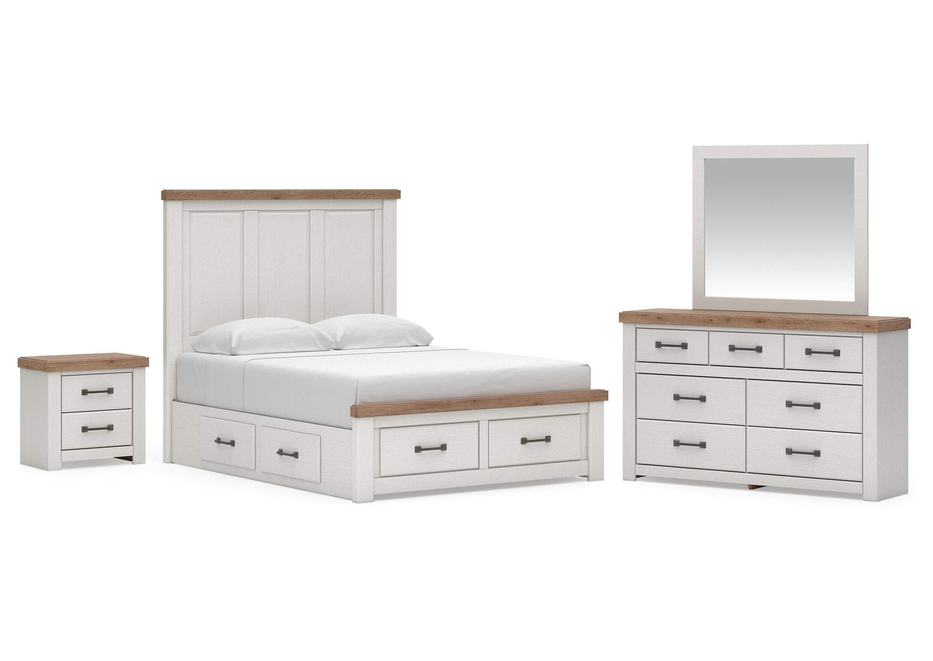 Savonport Queen Panel Storage Bed. Dresser, Mirror and Nightstand image 1