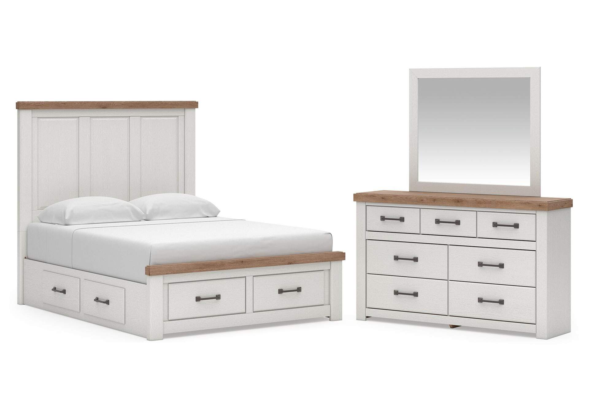 Savonport Queen Panel Storage Bed, Dresser and Mirror image 1