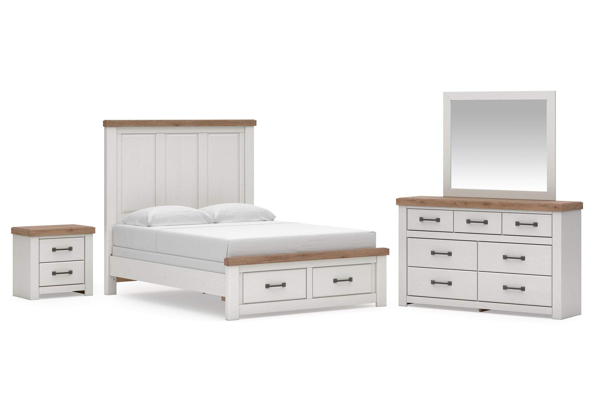 Savonport Queen Panel Storage Bed. Dresser, Mirror and Nightstand image 1