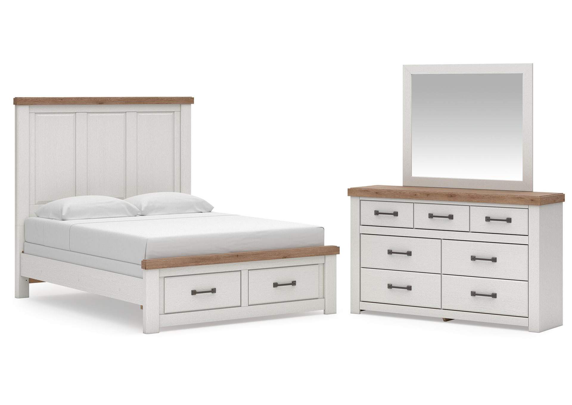 Savonport Queen Panel Storage Bed, Dresser and Mirror image 1