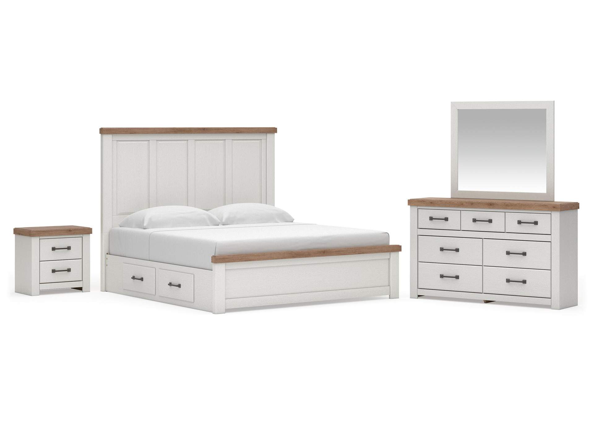 Savonport King Panel Bed with Storage. Dresser, Mirror and Nightstand image 1