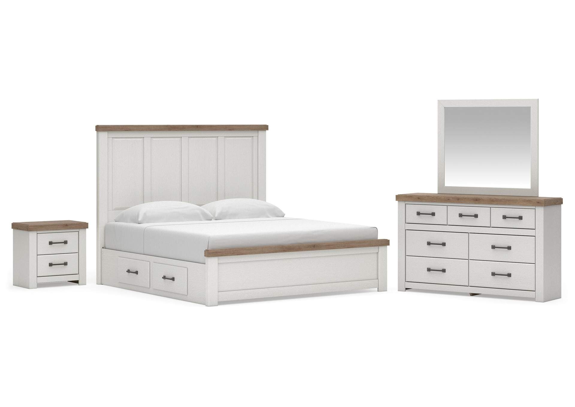 Savonport King Panel Bed with Storage. Dresser, Mirror and Nightstand image 1