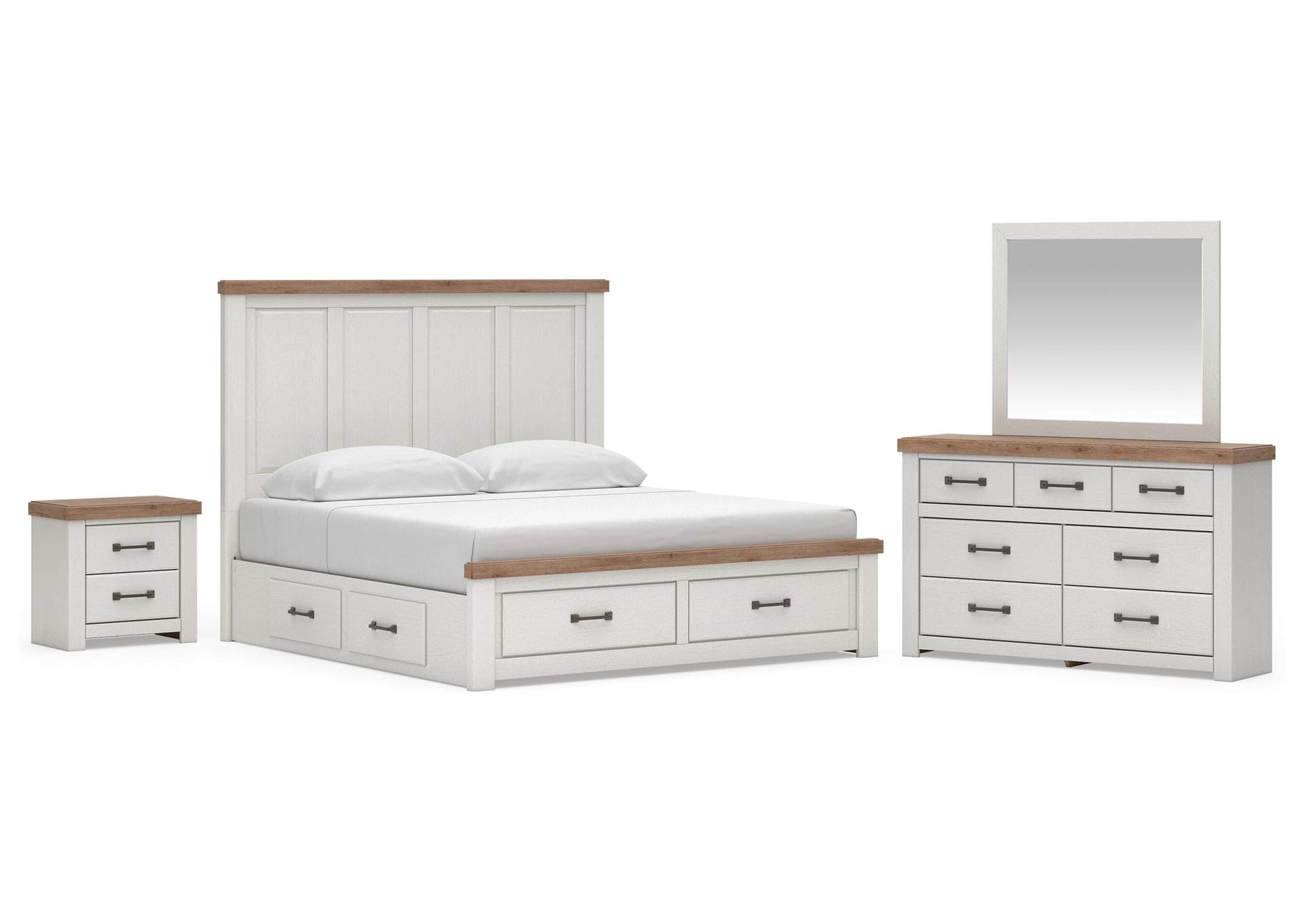 Savonport King Panel Storage Bed. Dresser, Mirror and Nightstand image 1
