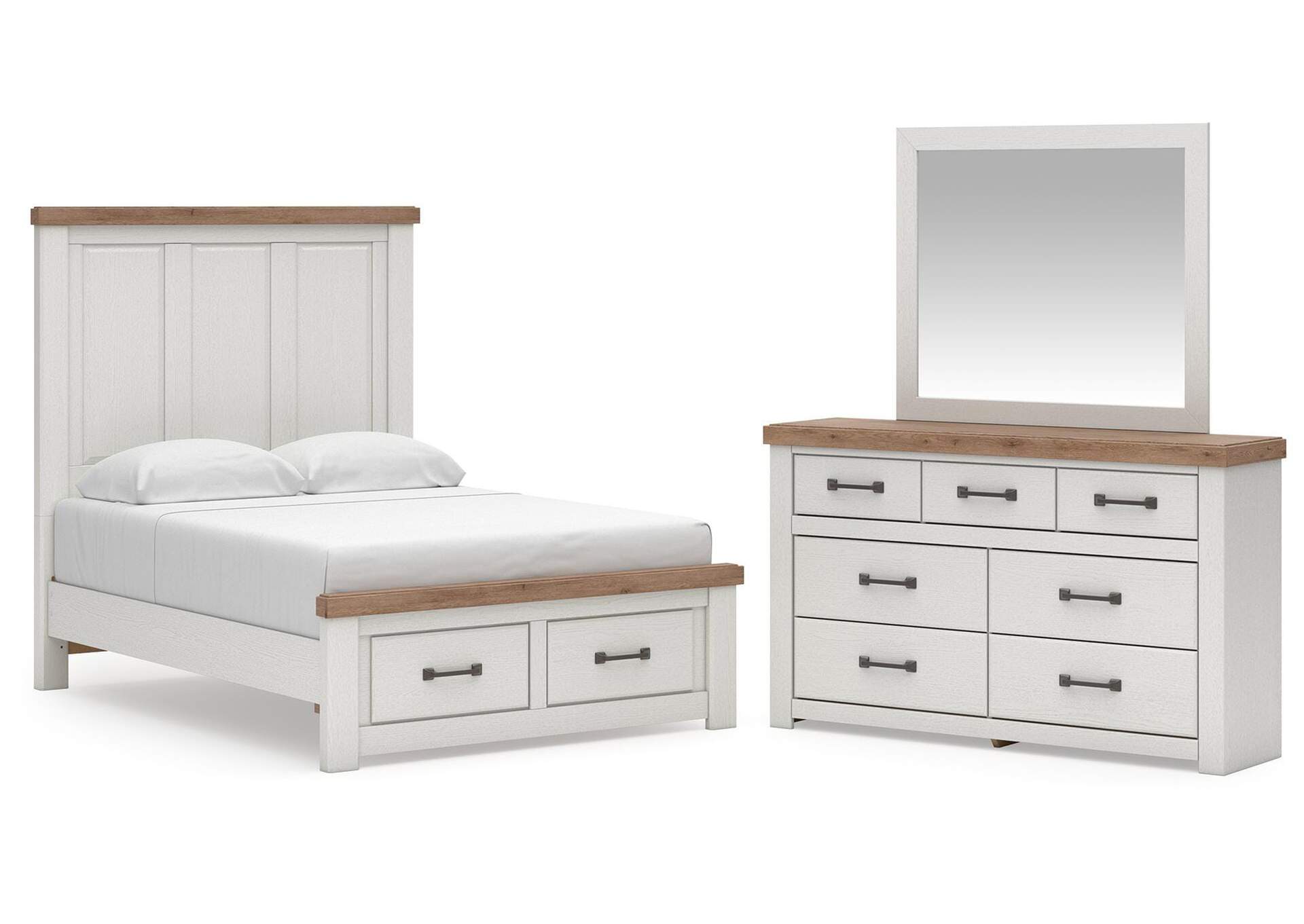 Savonport Full Panel Storage Bed, Dresser and Mirror image 1