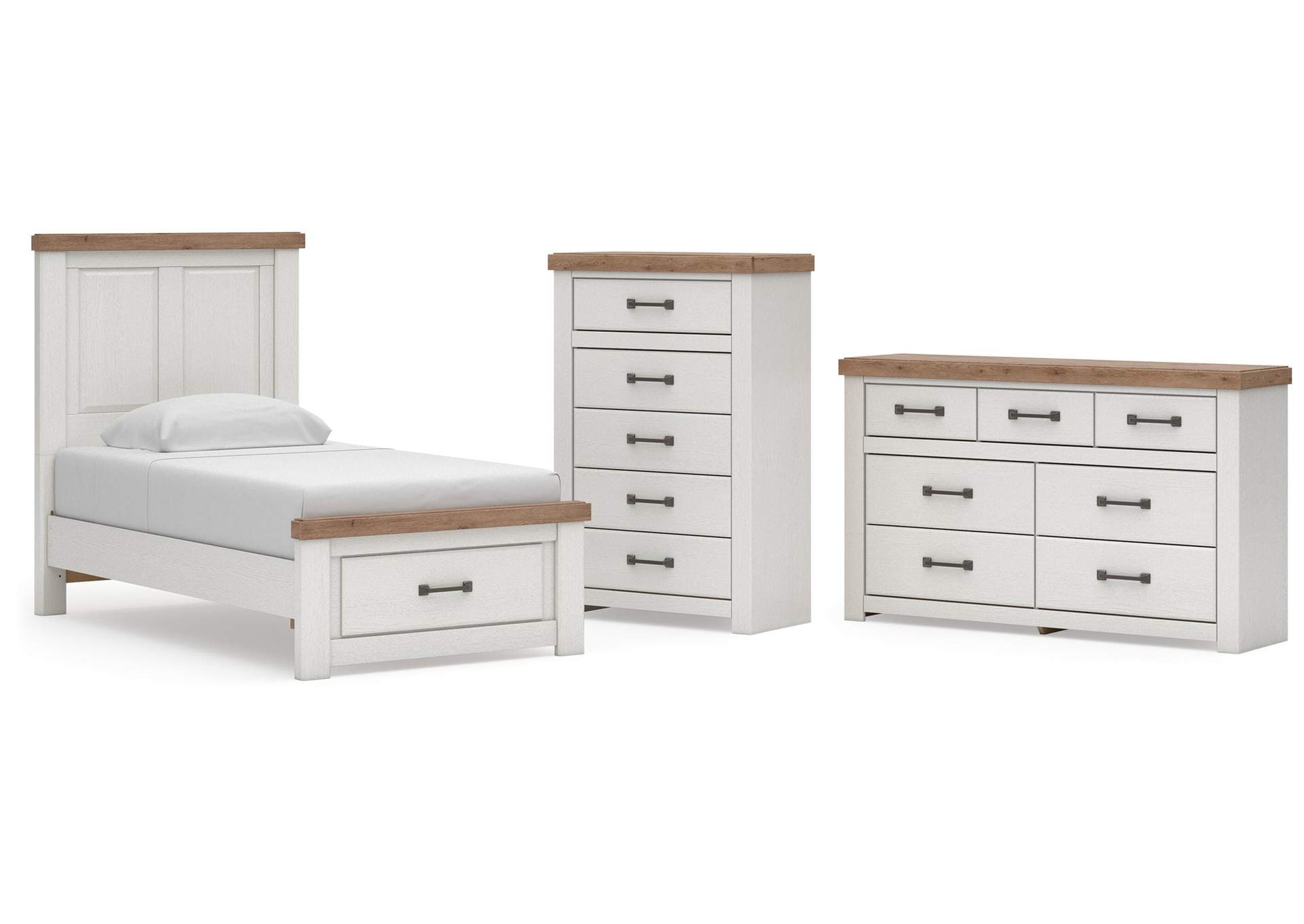 Savonport Twin Panel Storage Bed, Dresser, Mirror and Chest image 1