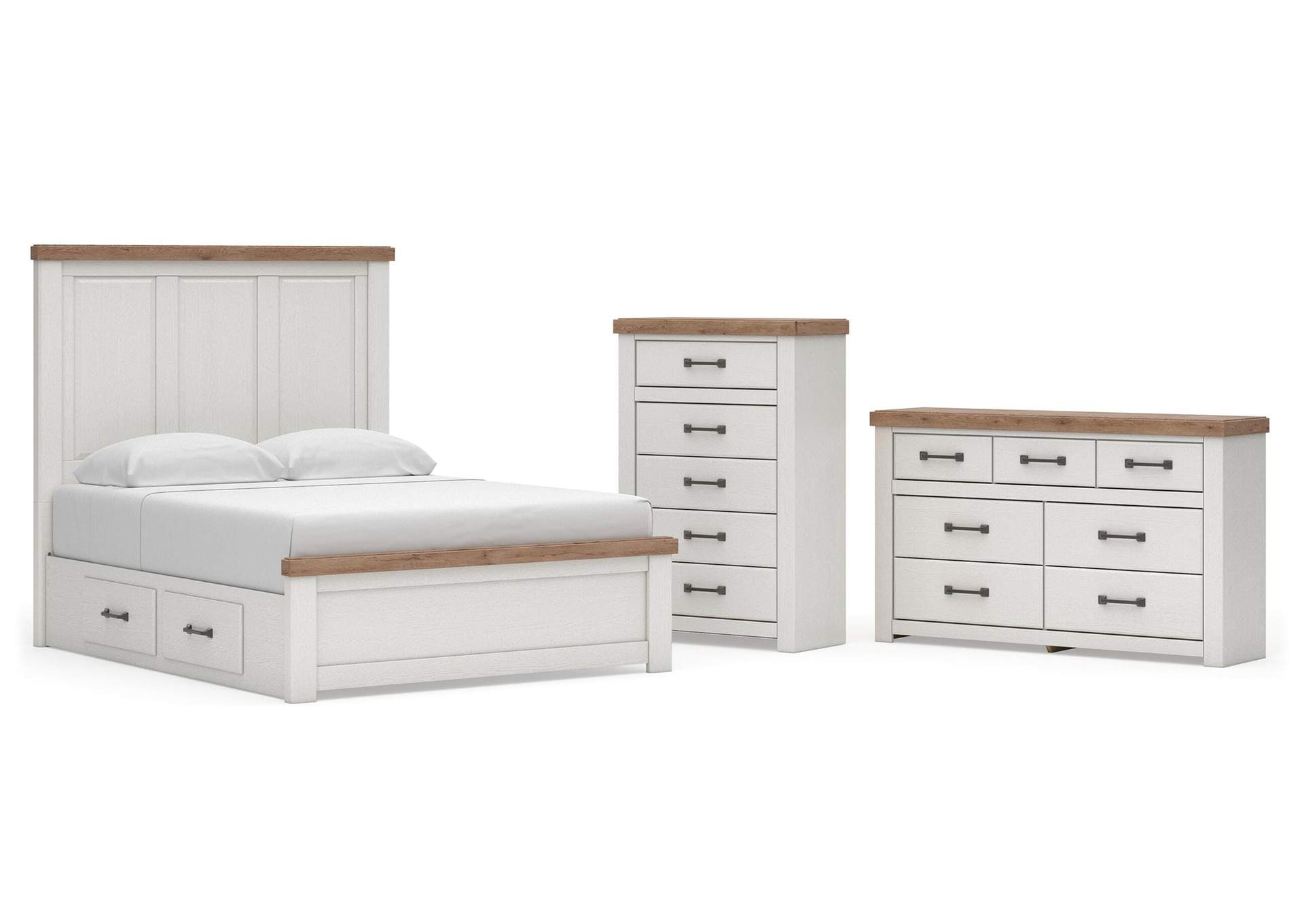 Savonport Queen Panel Bed with Storage, Dresser and Chest image 1