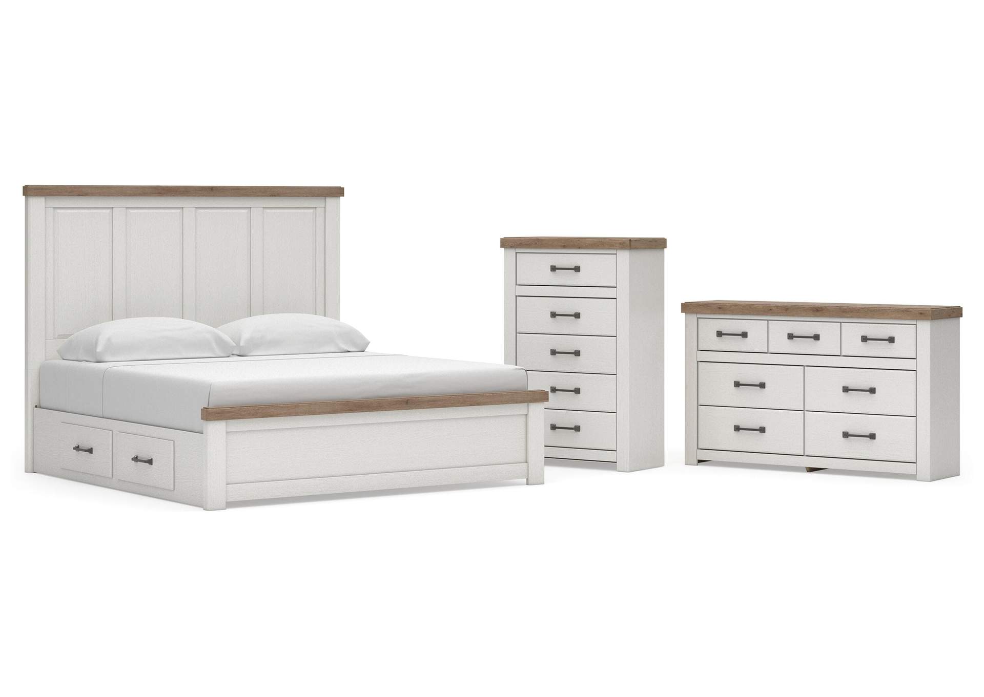 Savonport King Panel Bed with Storage, Dresser and Chest image 1