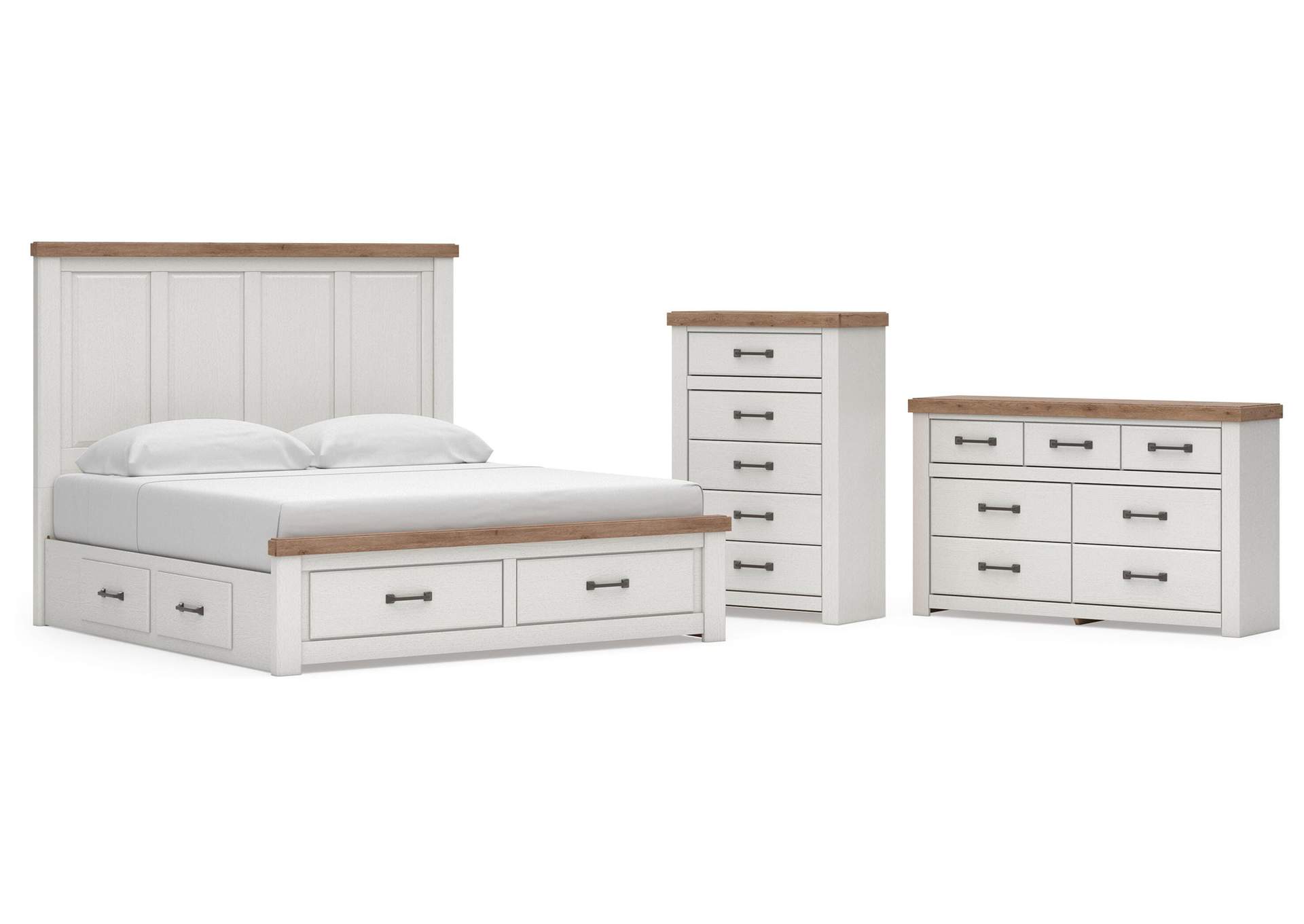 Savonport King Panel Storage Bed, Dresser and Chest image 1