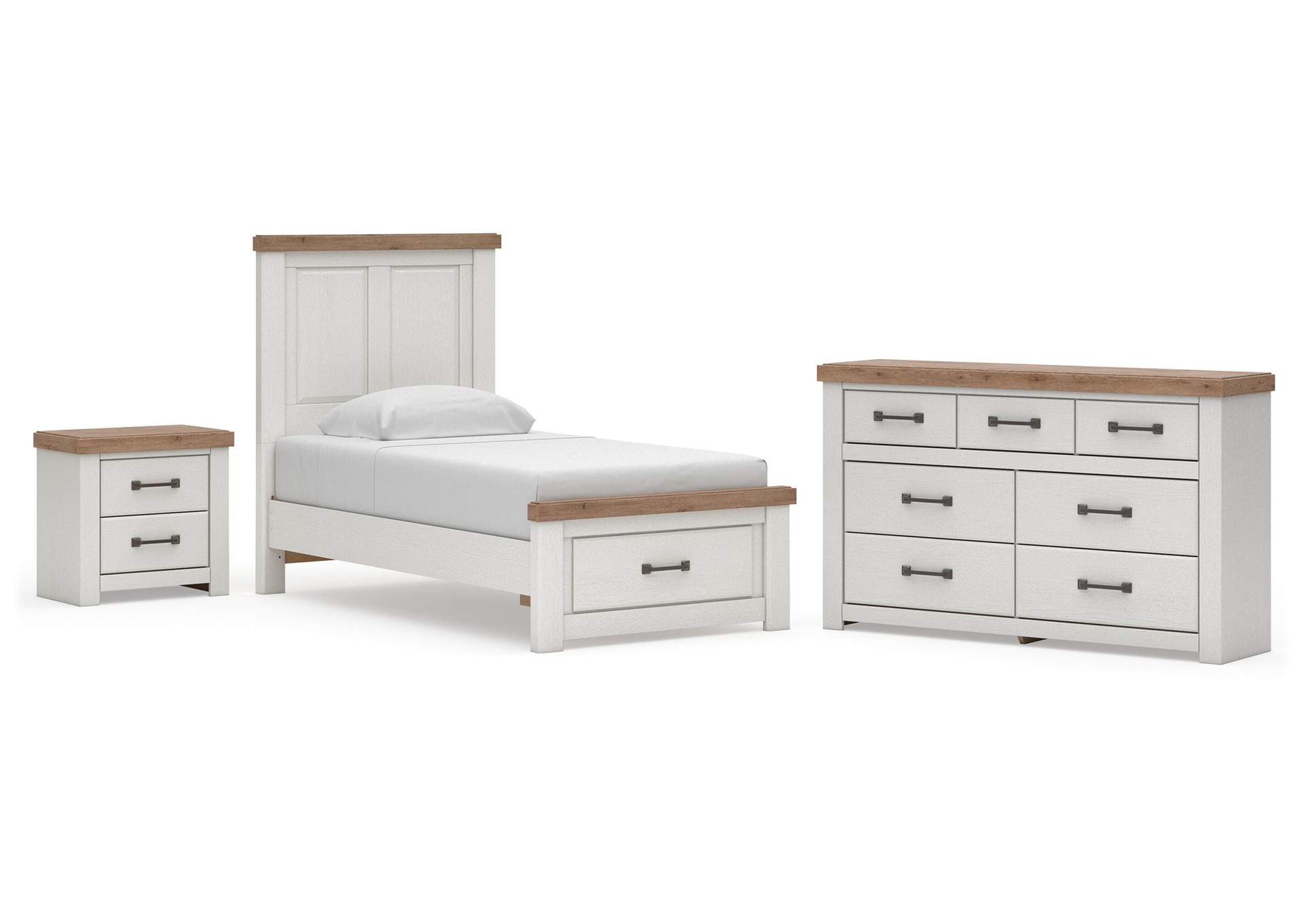 Savonport Twin Panel Storage Bed, Dresser and Nightstand image 1