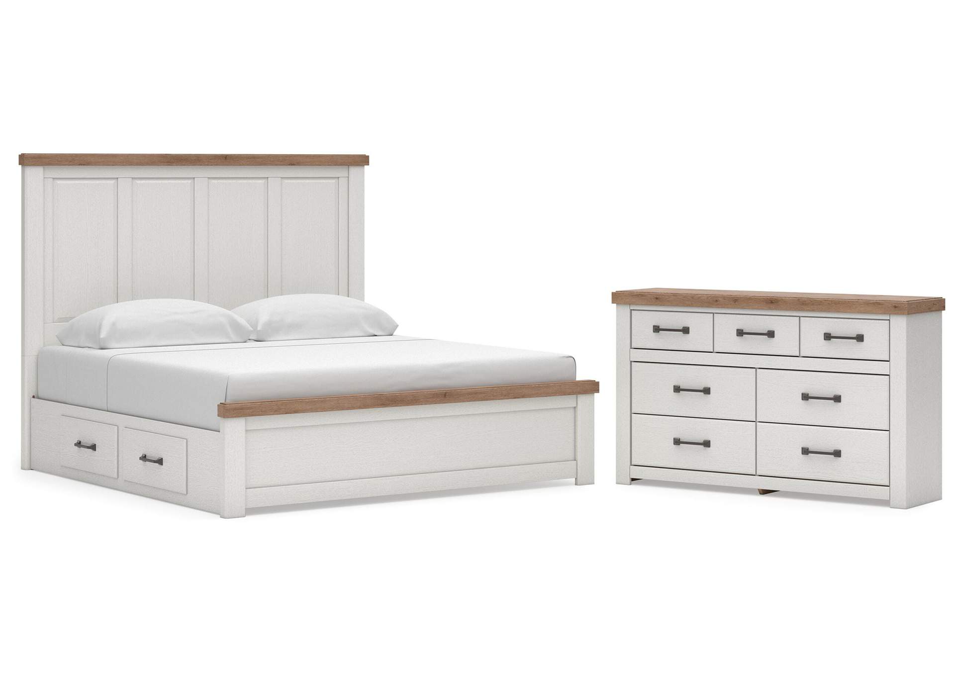 Savonport King Panel Bed with Storageand Dresser image 1