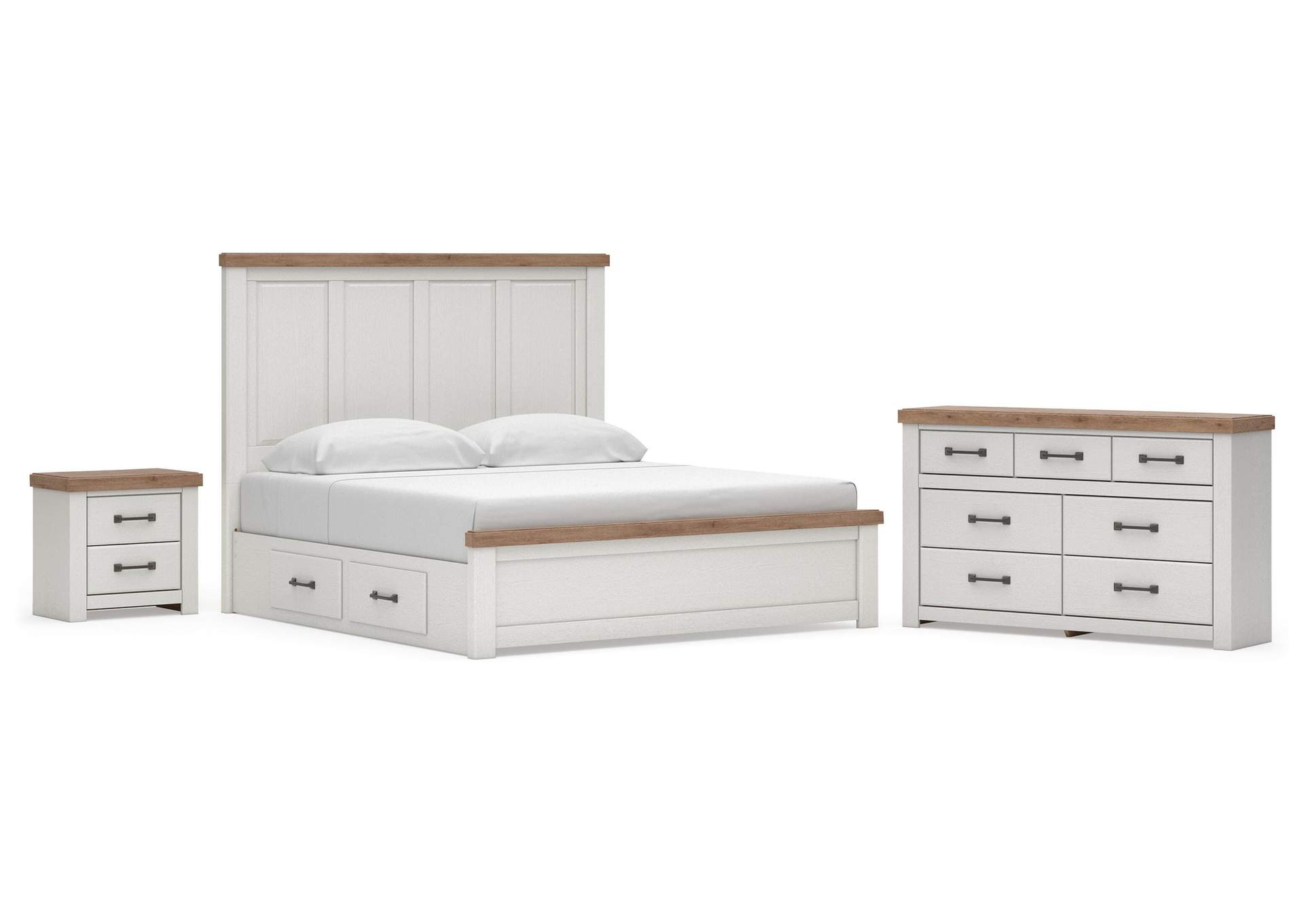 Savonport King Panel Bed with Storage, Dresser and Nightstand image 1