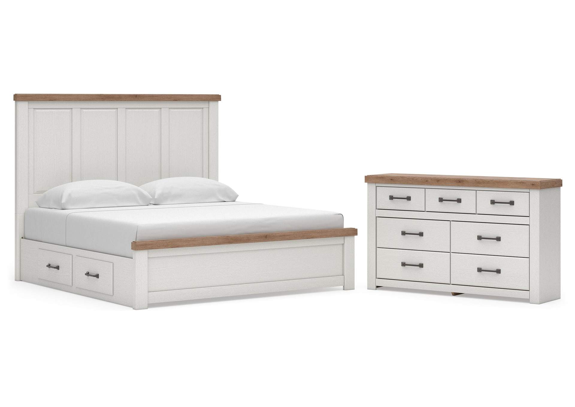 Savonport King Panel Bed with Storageand Dresser image 1