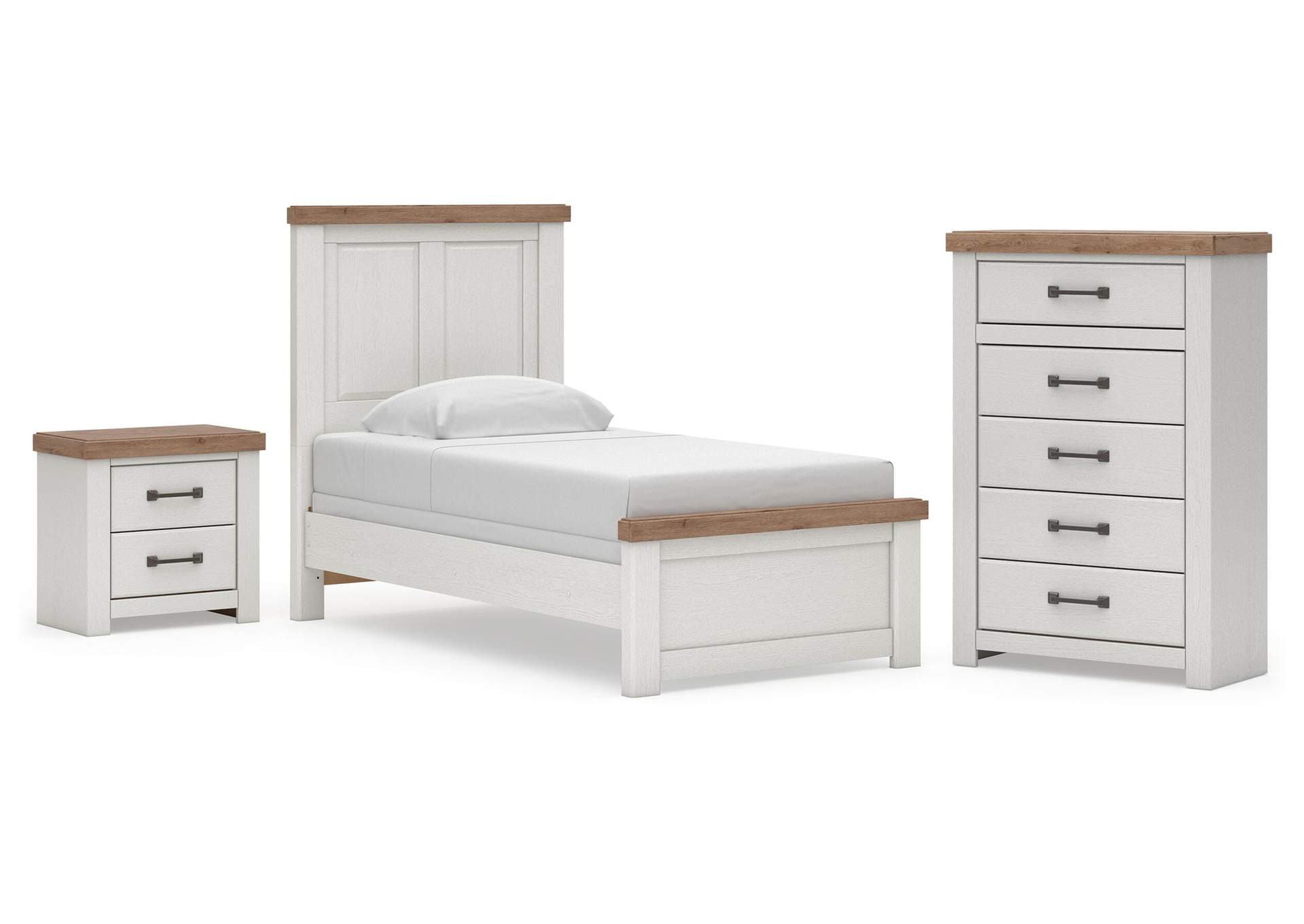 Savonport Twin Panel Bed, Chest and Nightstand image 1