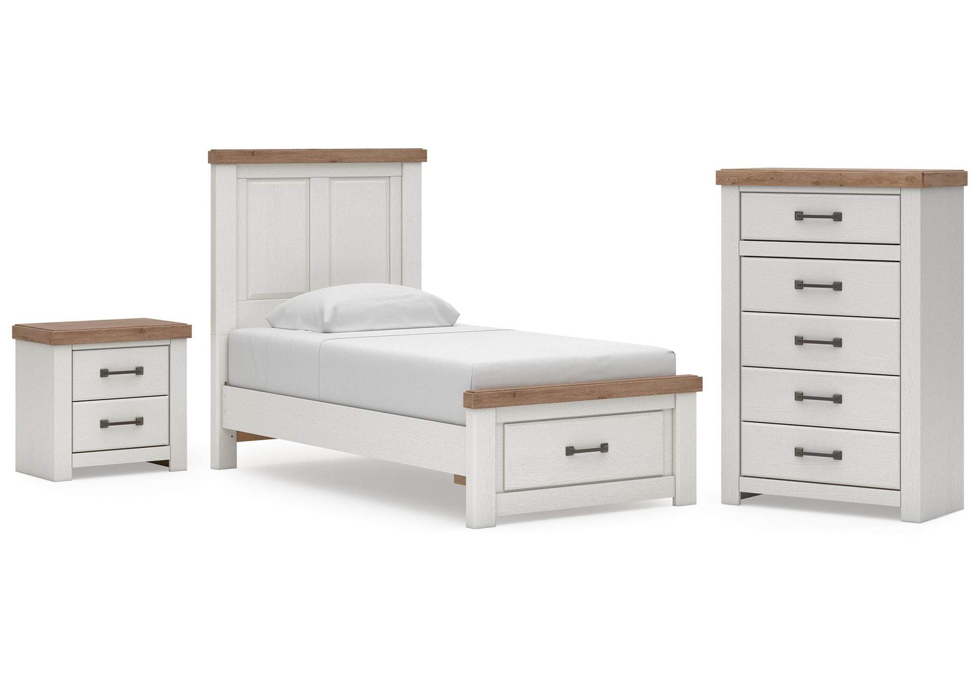 Savonport Twin Panel Storage Bed, Chest and Nightstand image 1