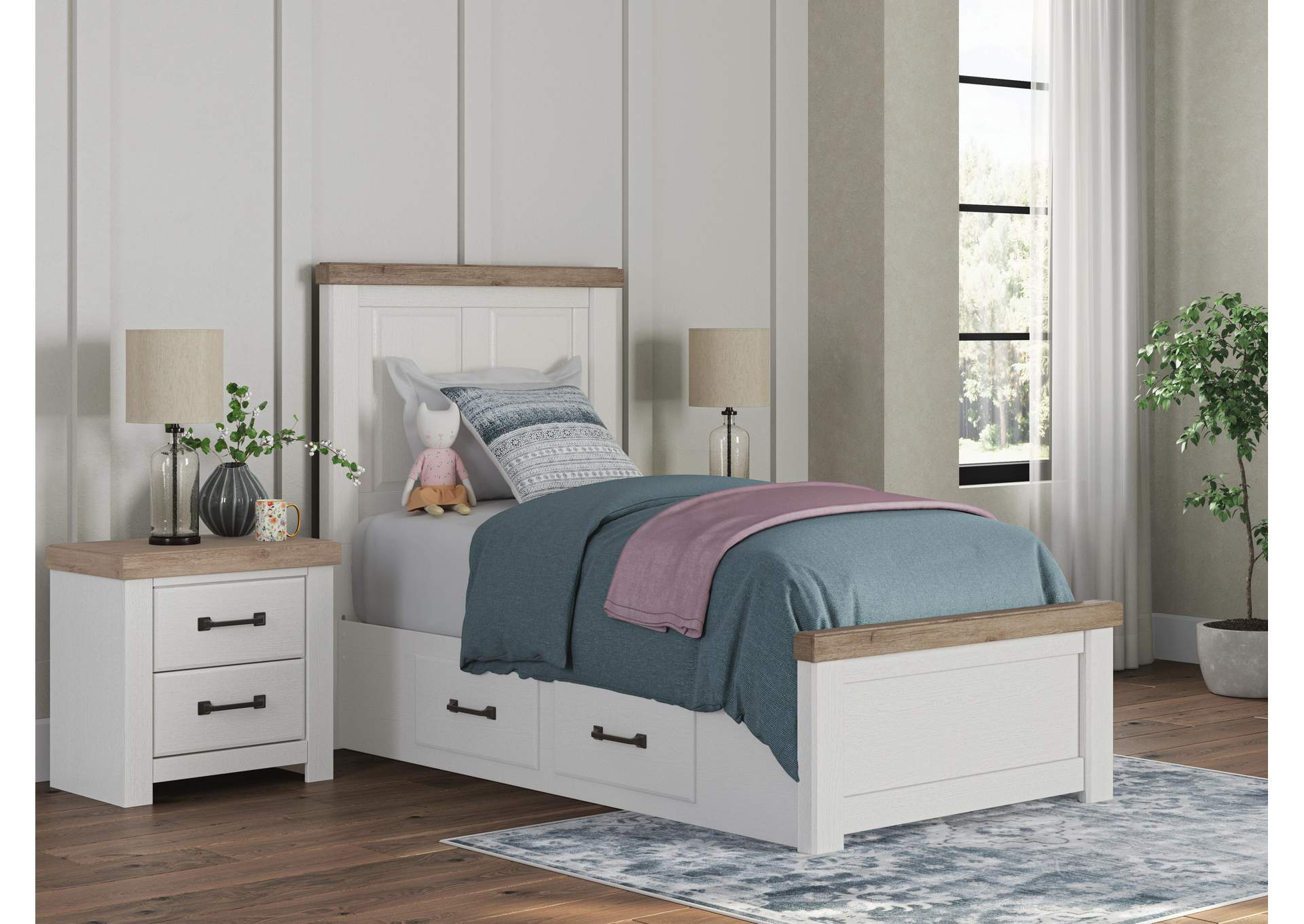 Savonport Twin Panel Bed with Storage image 2