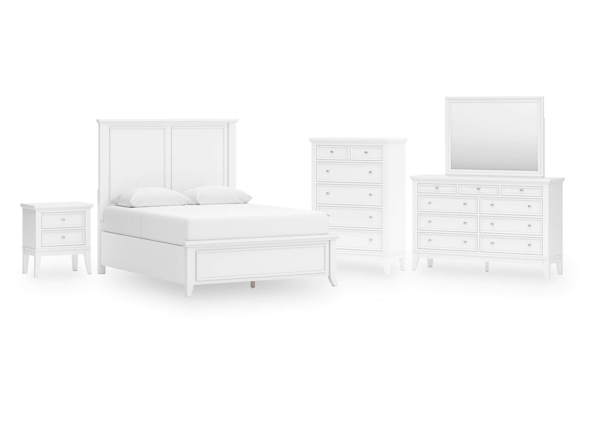 Trulani Queen Panel Bed, Dresser, Mirror, Chest and Nightstand image 1