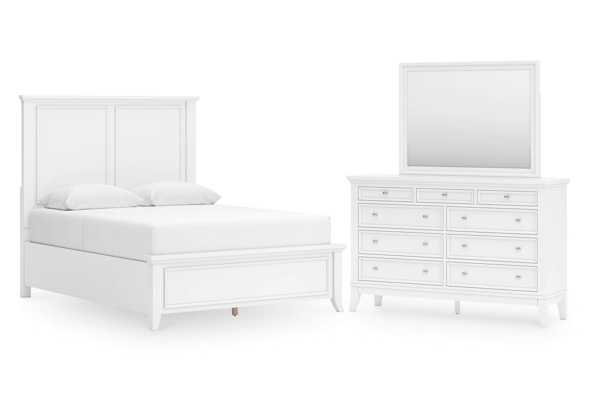 Trulani Queen Panel Bed, Dresser and Mirror image 1