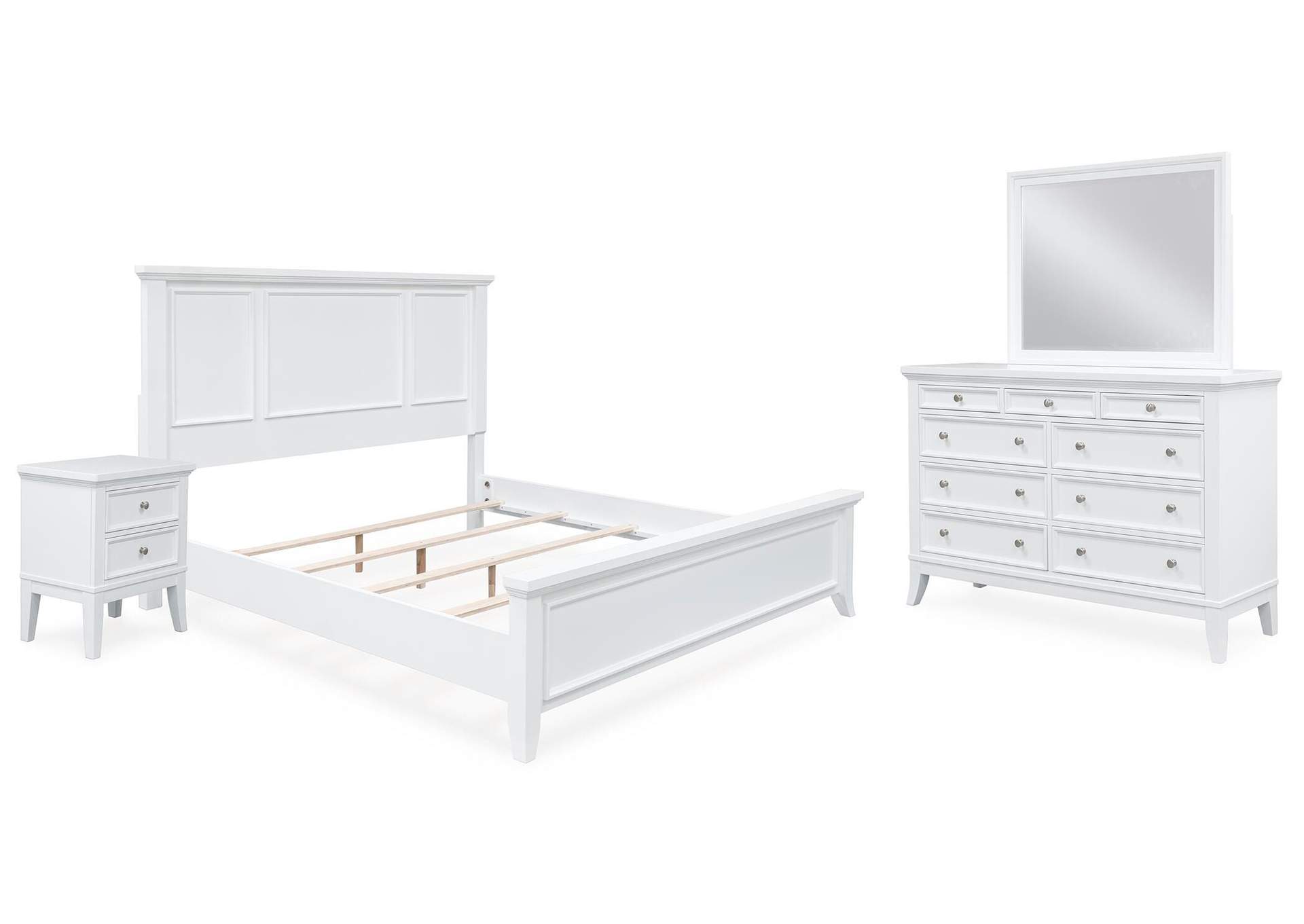 Trulani King Panel Bed, Dresser, Mirror and Nightstand
