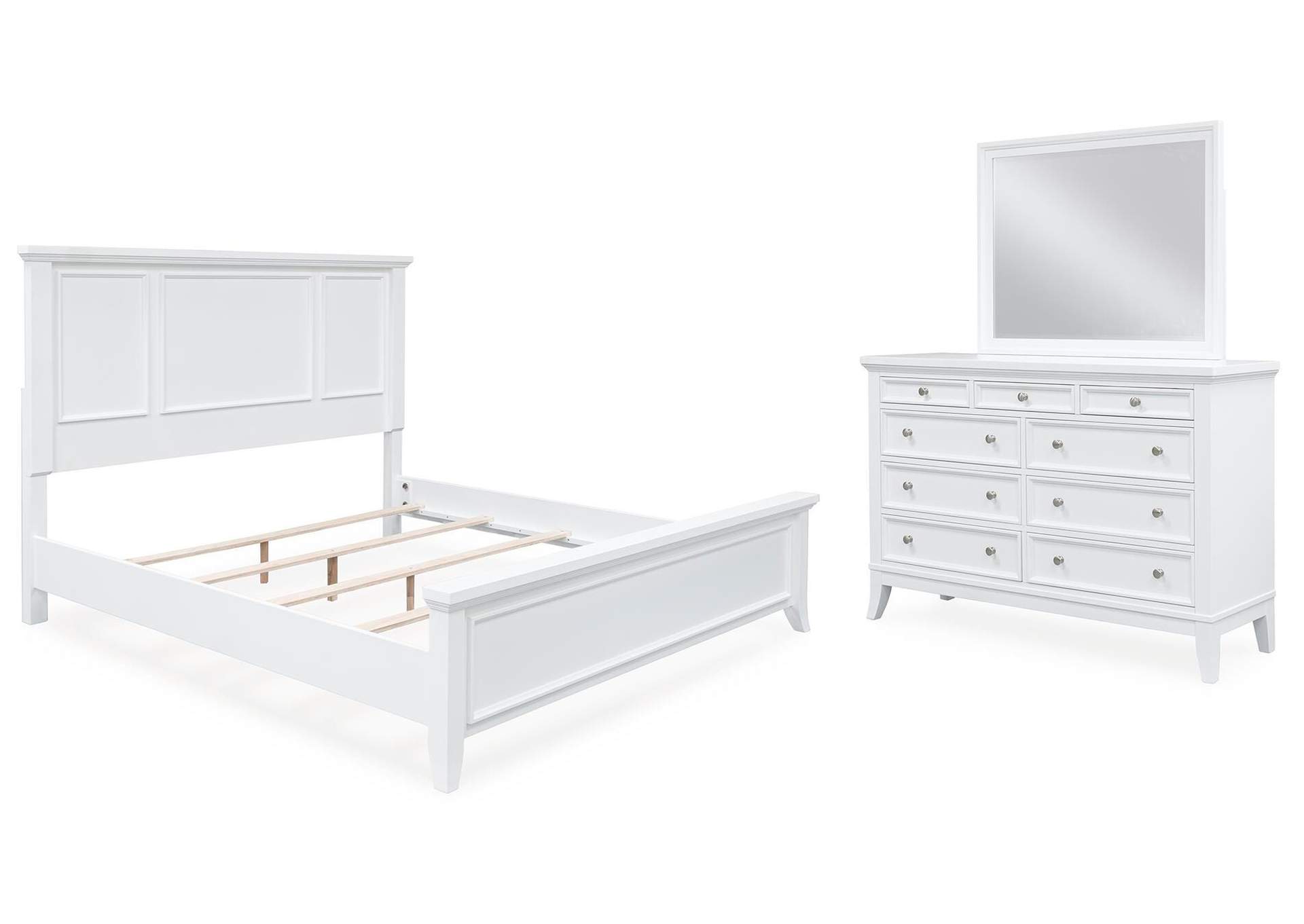 Trulani King Panel Bed, Dresser and Mirror image 1