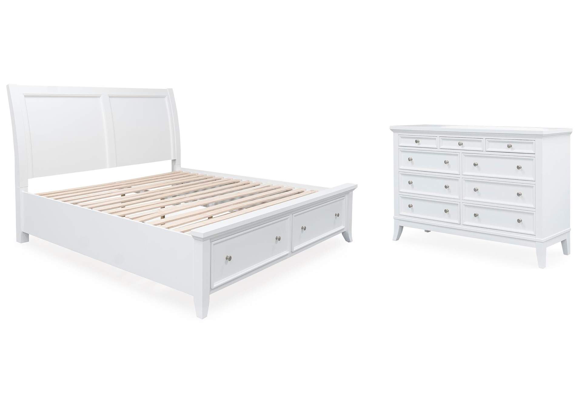 Trulani King Sleigh Storage Bed with Dresser image 1