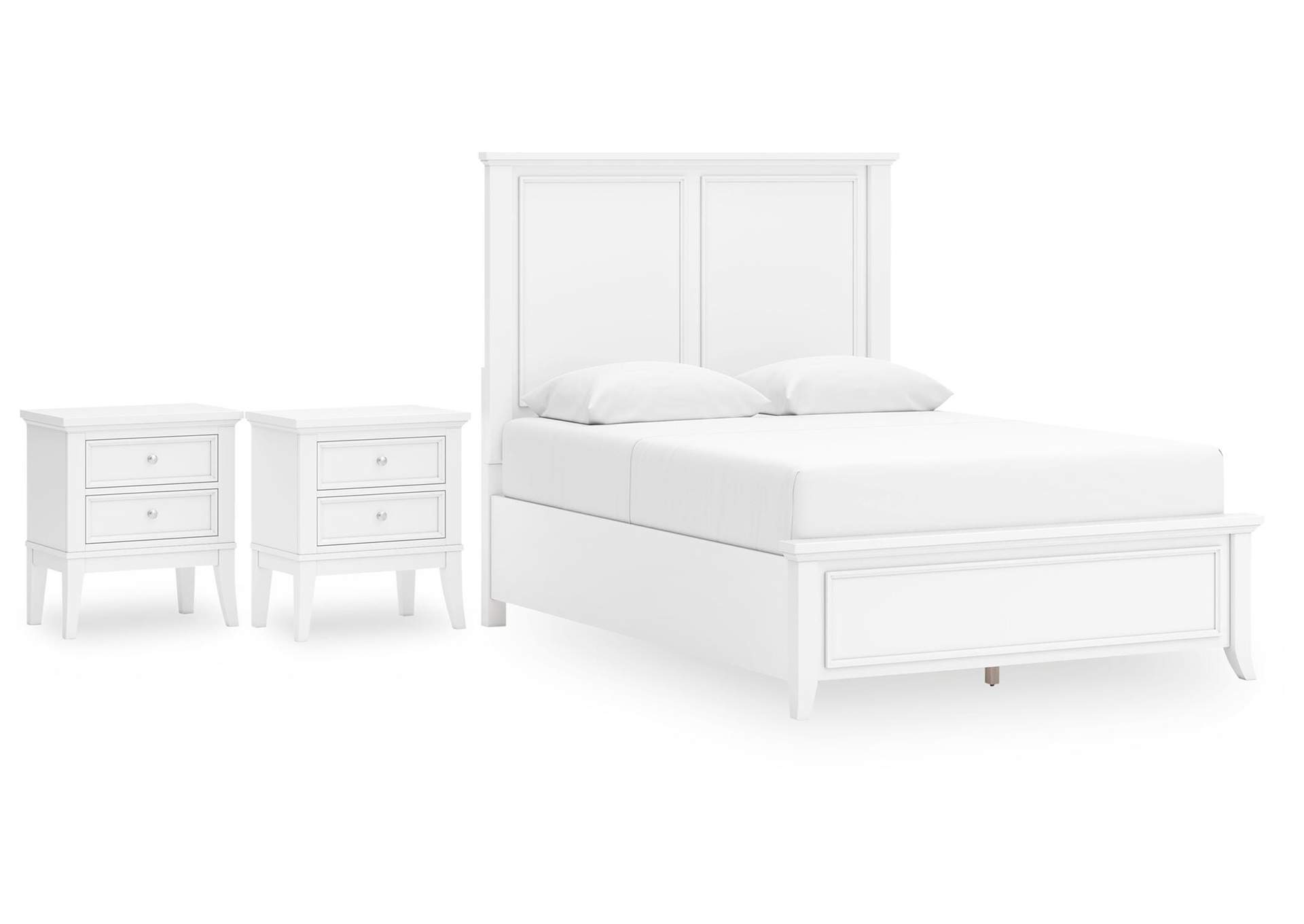 Trulani Queen Panel Bed with 2 Nightstands image 1