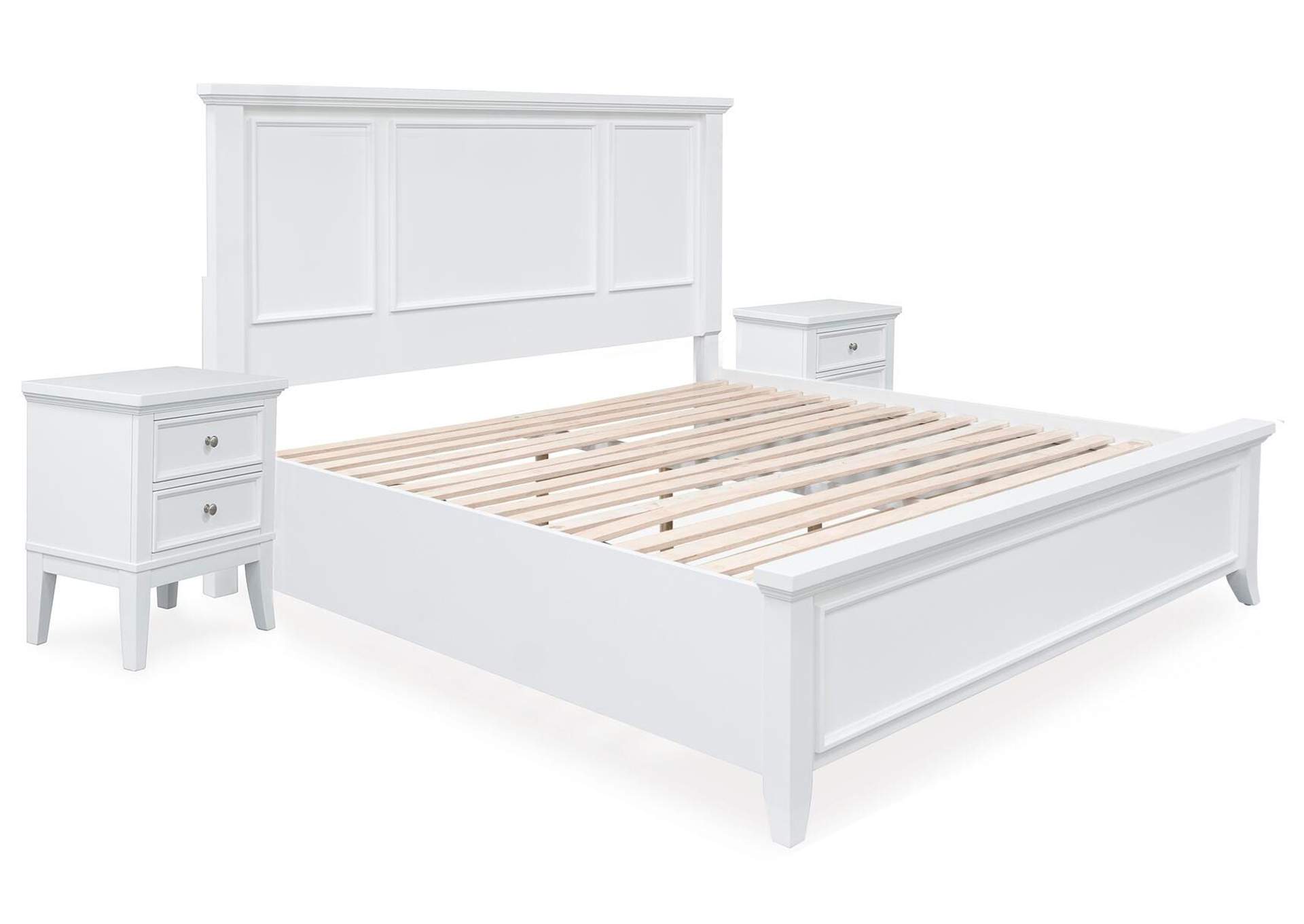 Trulani King Panel Bed with 2 Nightstands image 1