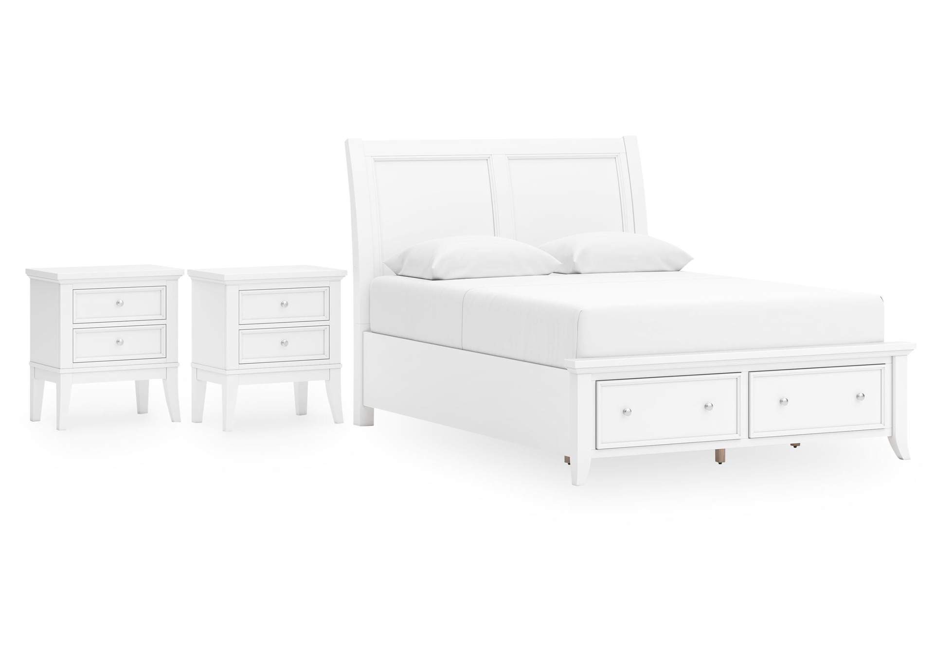 Trulani Queen Sleigh Storage Bed with 2 Nightstands image 1