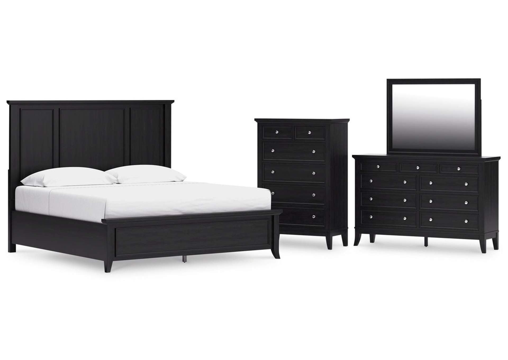 Bambori King Panel Bed, Dresser, Mirror and Chest image 1