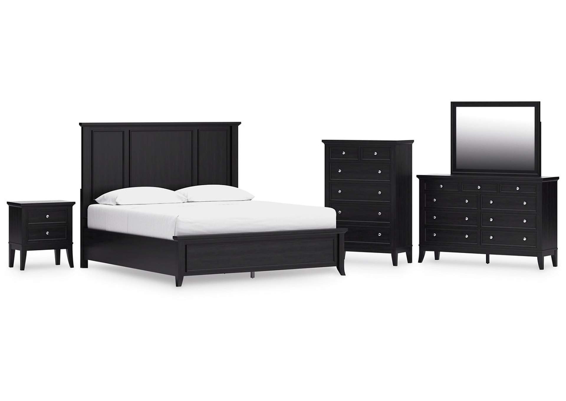 Bambori California King Panel Bed, Dresser, Mirror, Chest and Nightstand image 1
