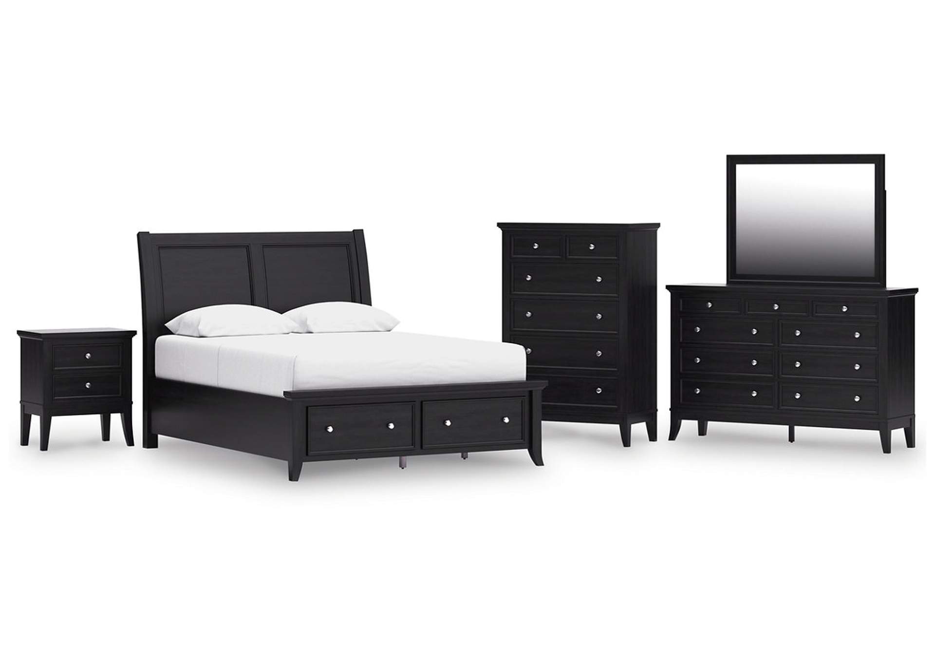 Bambori Queen Sleigh Storage Bed, Dresser, Mirror, Chest and Nightstand image 1