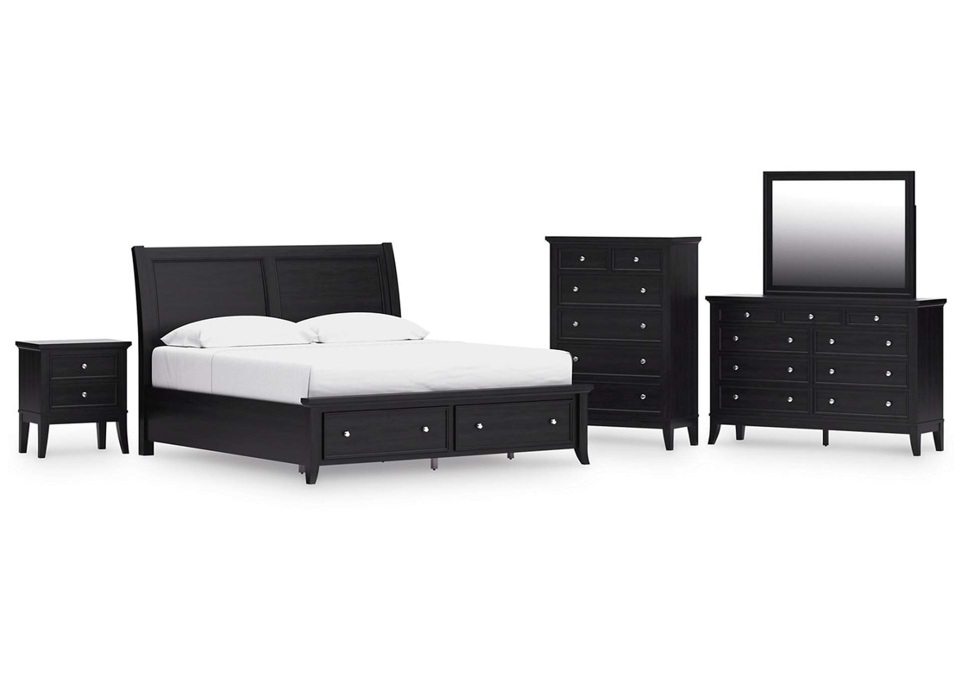 Bambori King Sleigh Storage Bed, Dresser, Mirror, Chest and Nightstand image 1