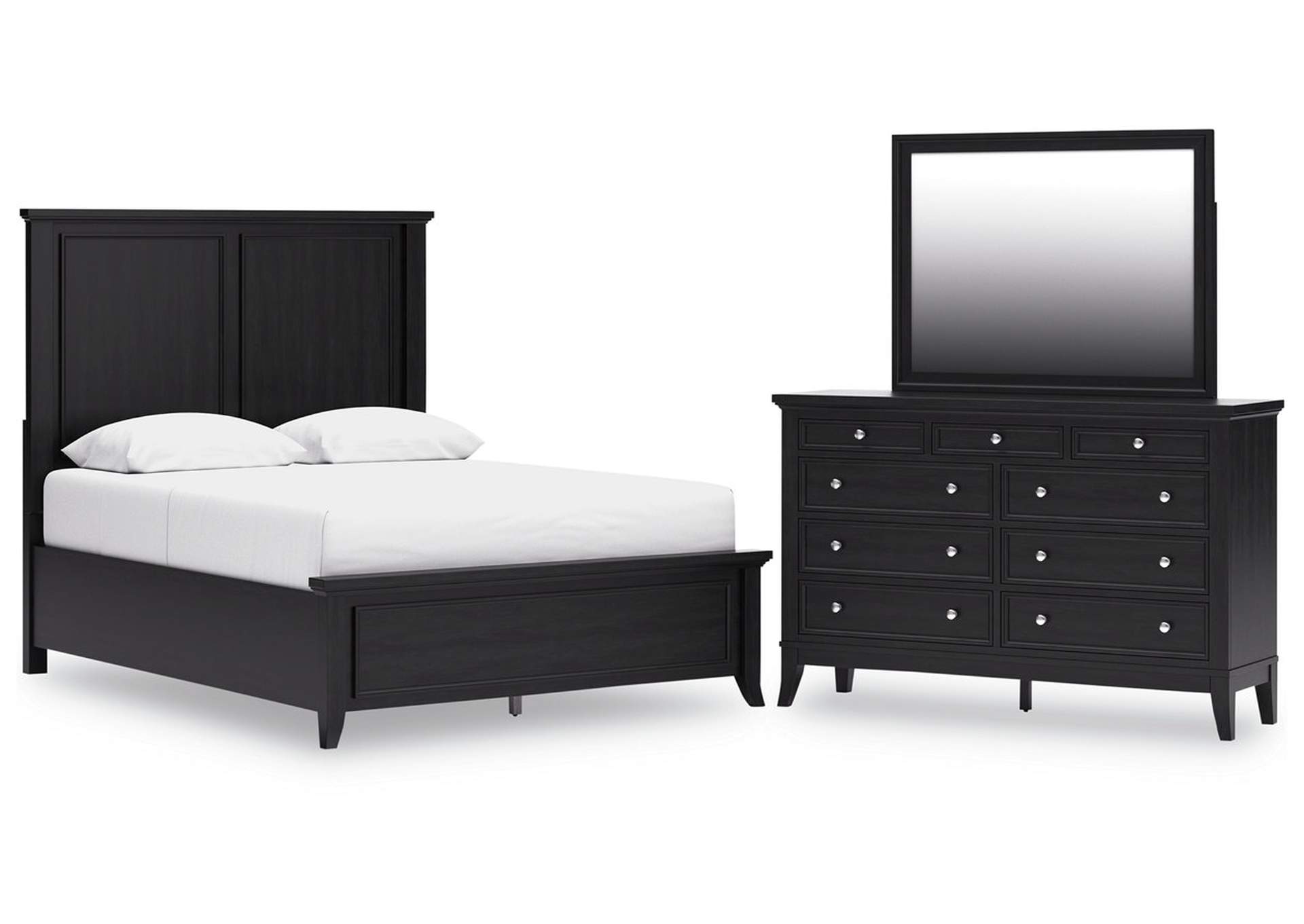 Bambori Queen Panel Bed, Dresser and Mirror image 1