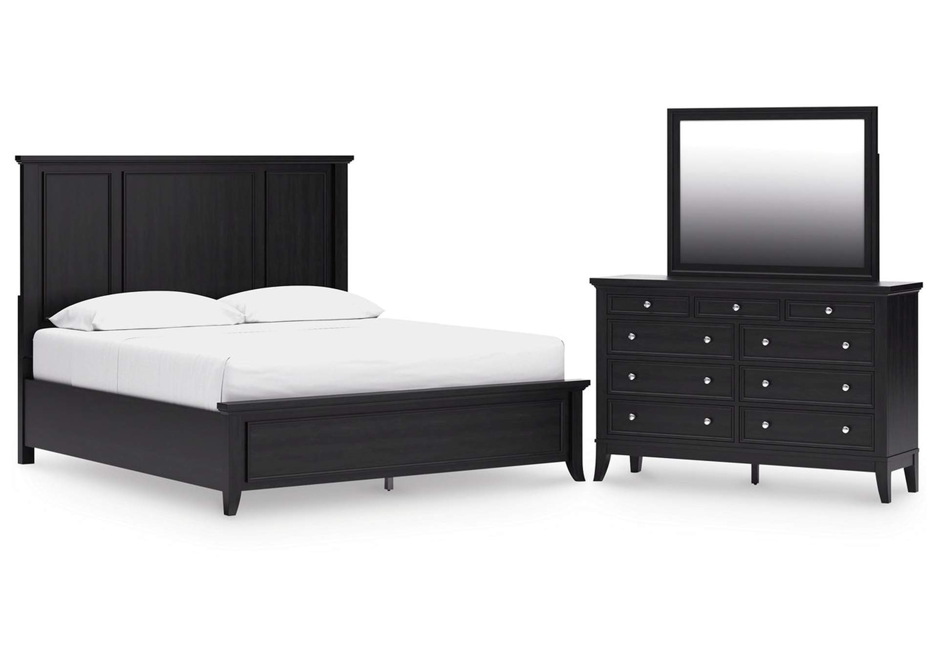 Bambori California King Panel Bed, Dresser and Mirror image 1