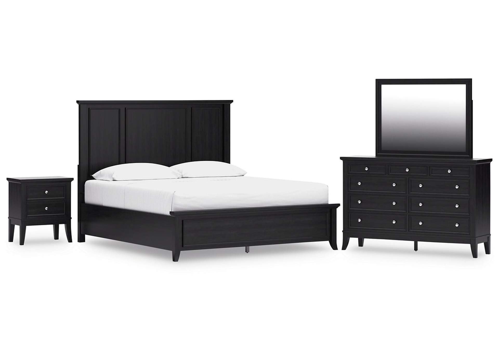Bambori California King Panel Bed, Dresser, Mirror and Nightstand image 1