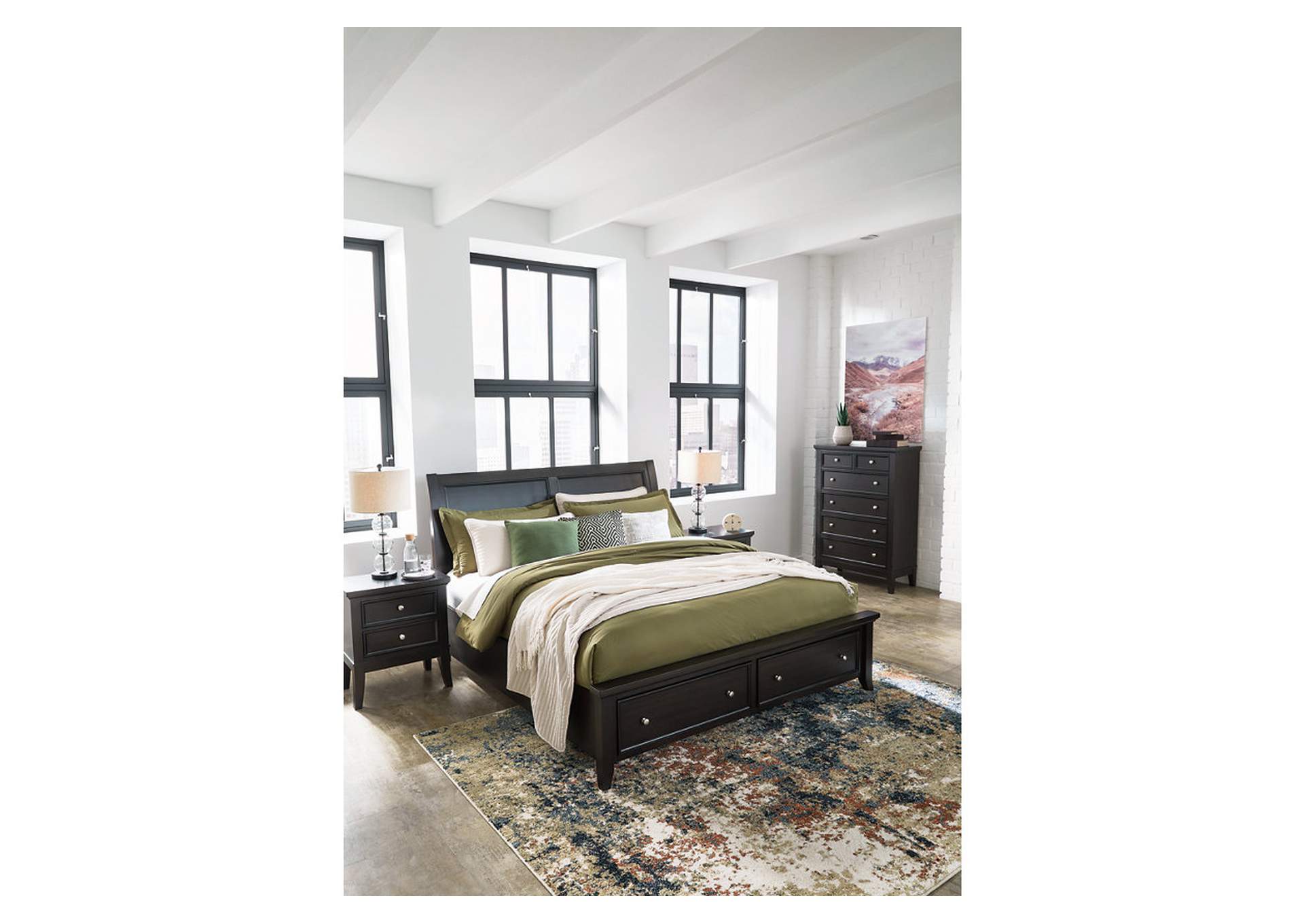 Bambori California King Sleigh Storage Bed image 10