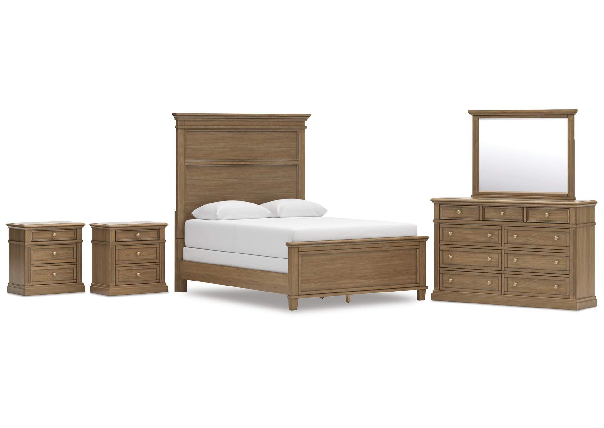 Mylarken Queen Panel Bed, Dresser, Mirror and 2 Nightstands image 1