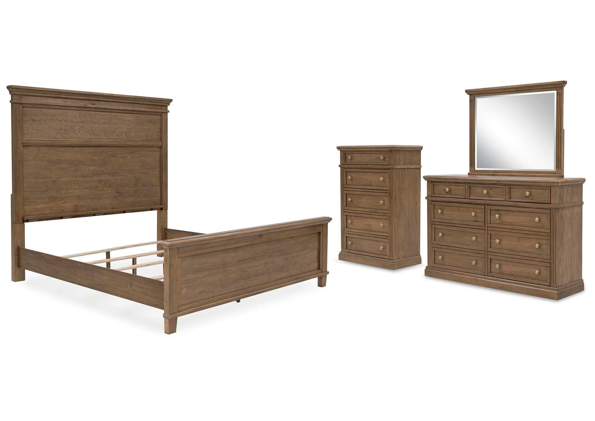 Mylarken California King Panel Bed, Dresser, Mirror and Chest image 1