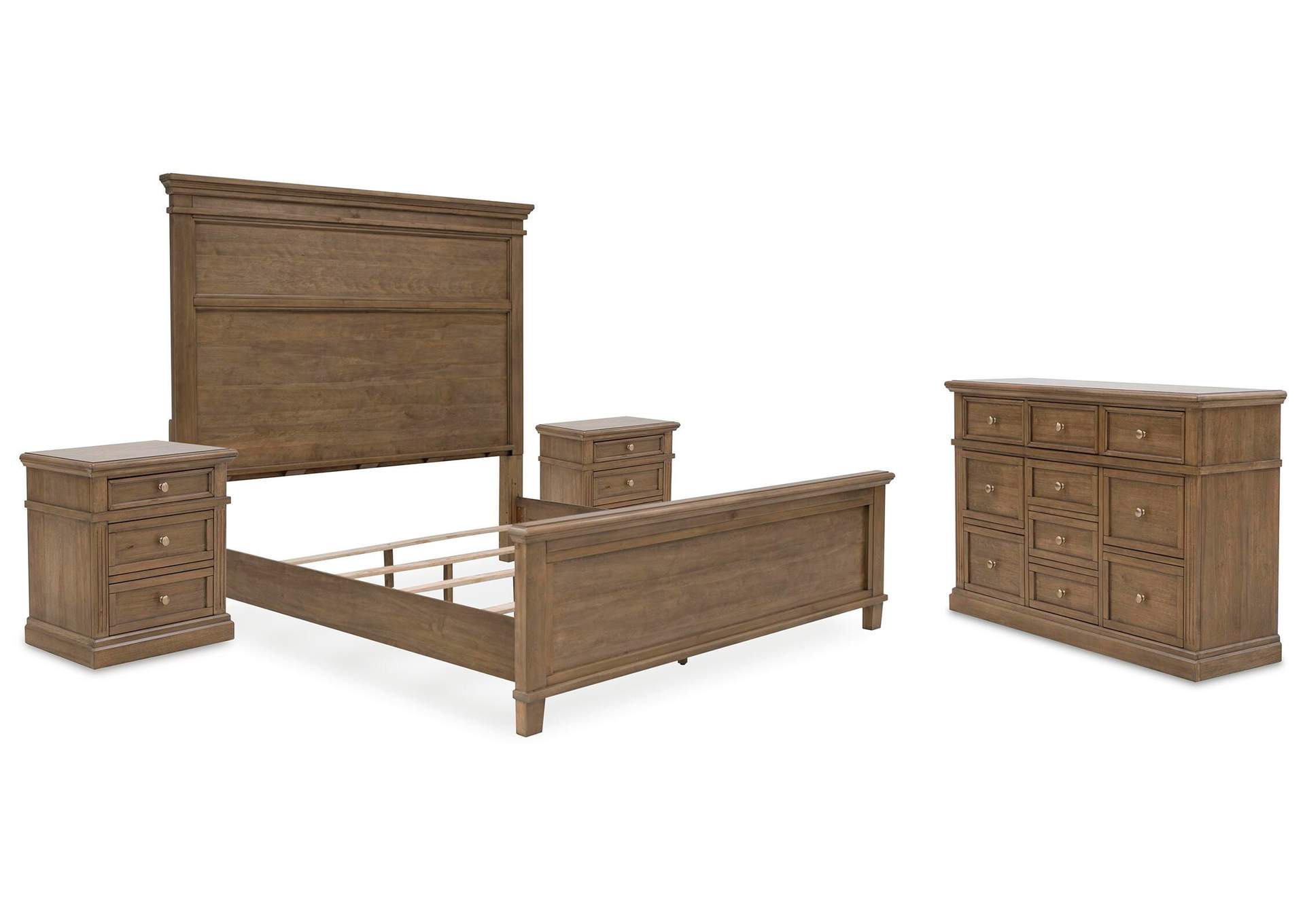 Mylarken California King Panel Bed with Dresser and 2 Nightstands image 1