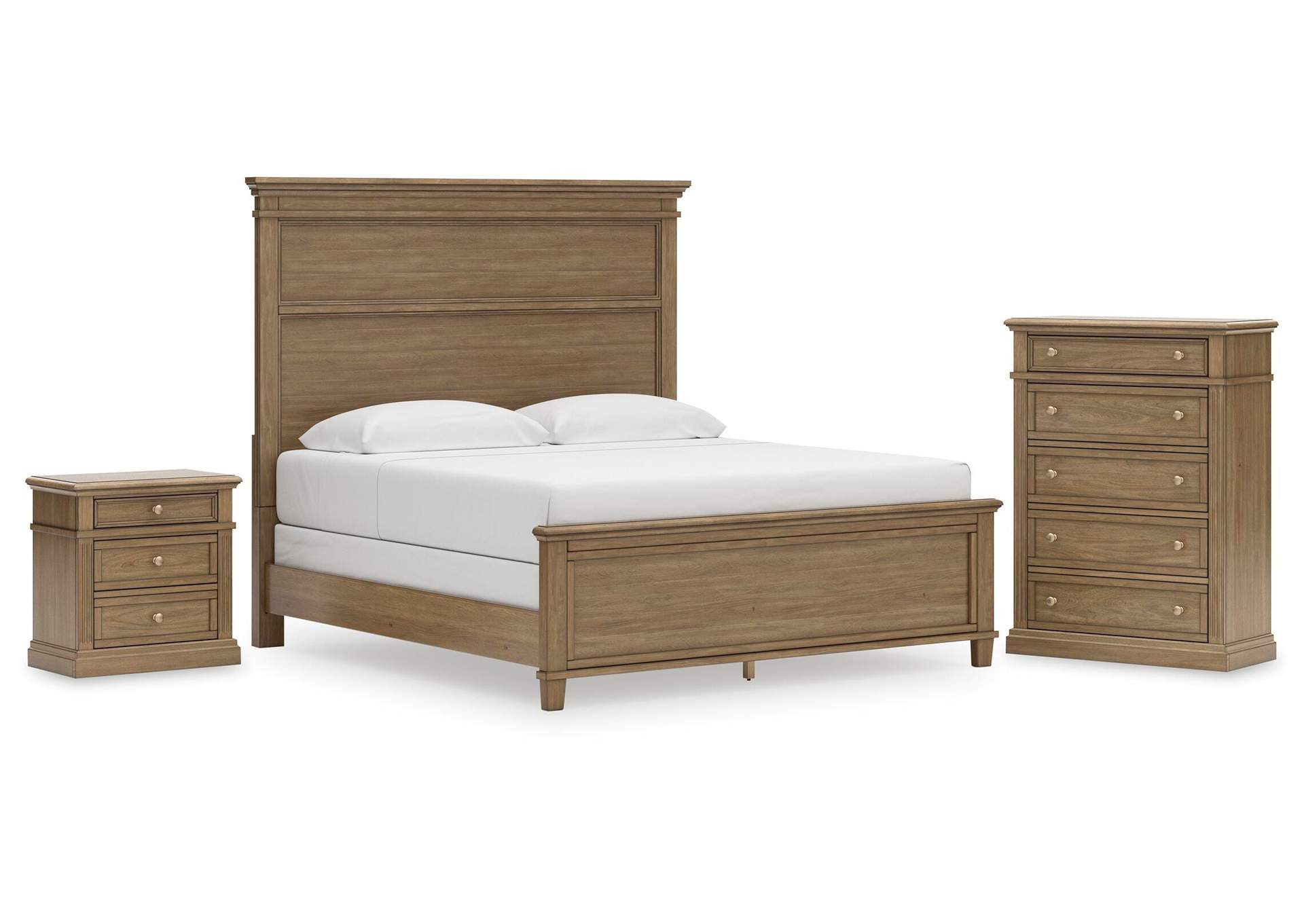 Mylarken King Panel Bed with Chest and Nightstand image 1