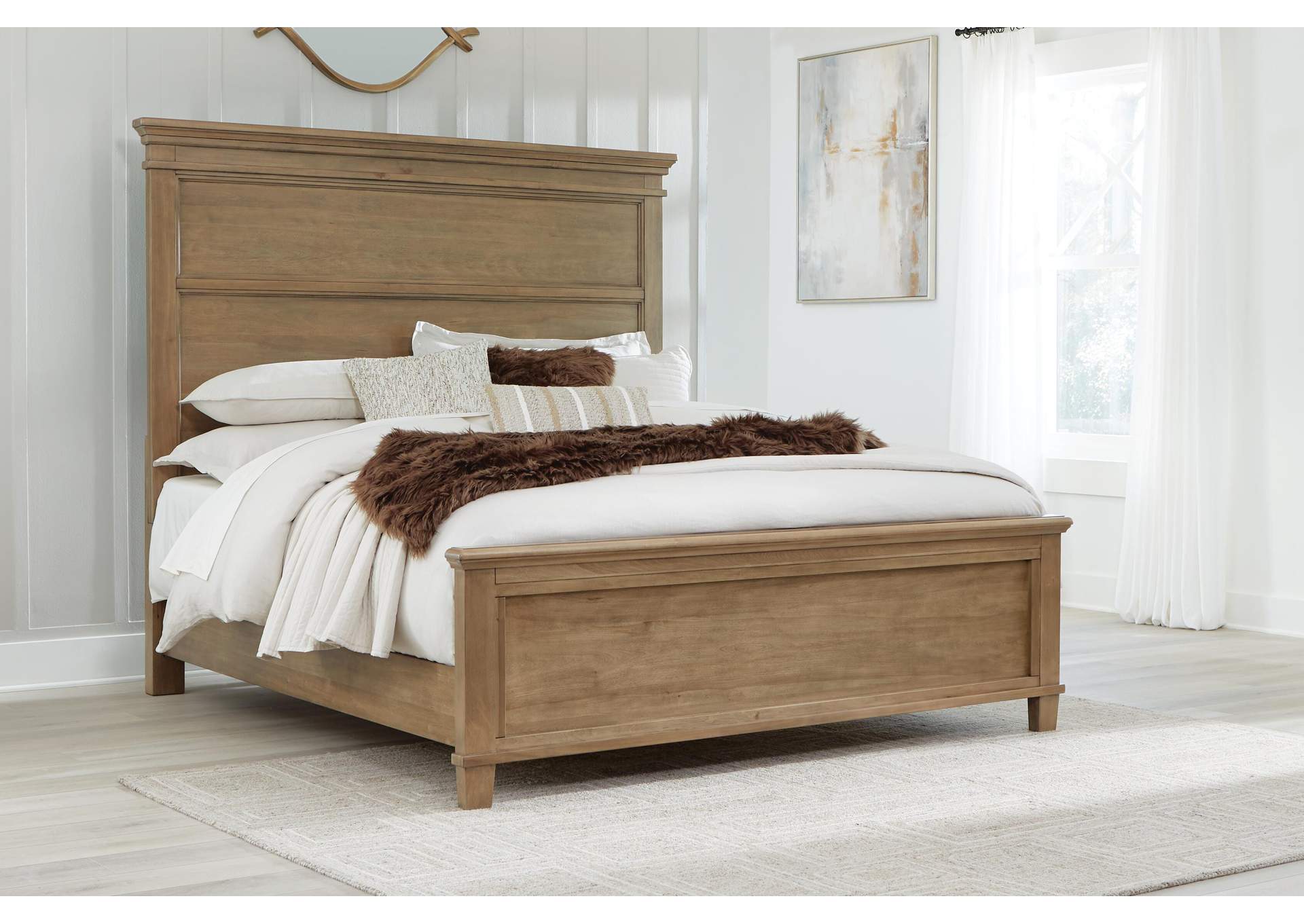 Mylarken Queen Panel Bed with Mirrored Dresser, Chest and Nightstand image 6