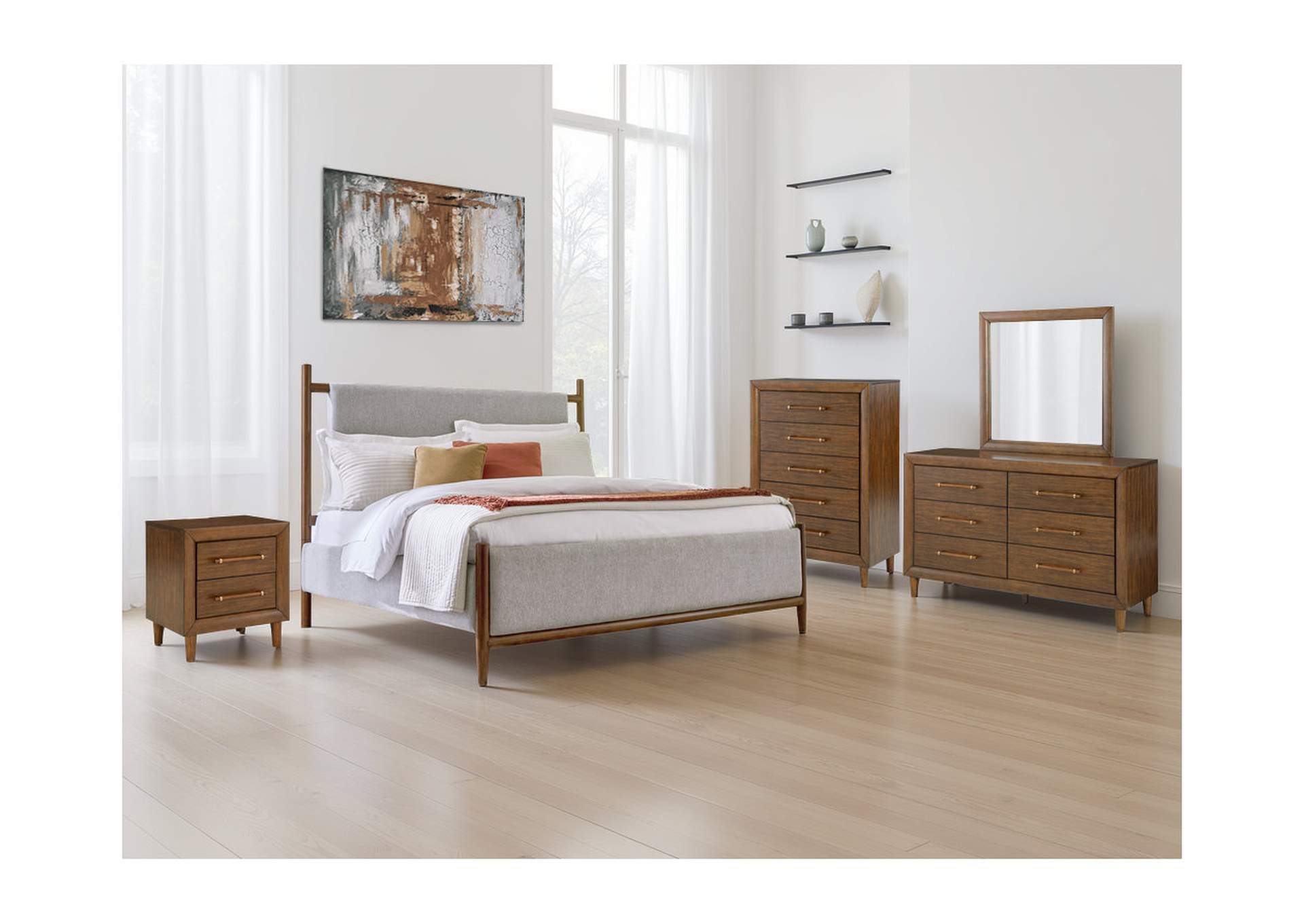 Lyncott Queen Upholstered Panel Bed image 2