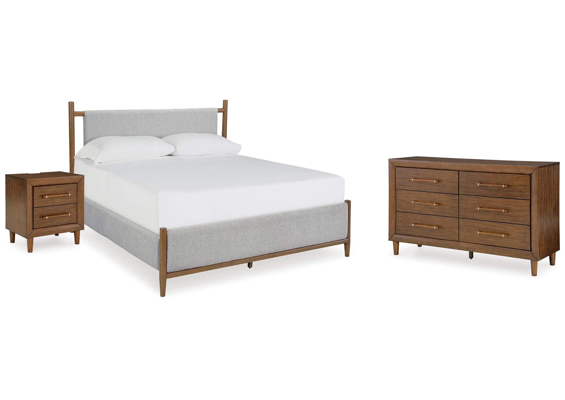 Lyncott King Upholstered Bed with Dresser and Nightstand image 1