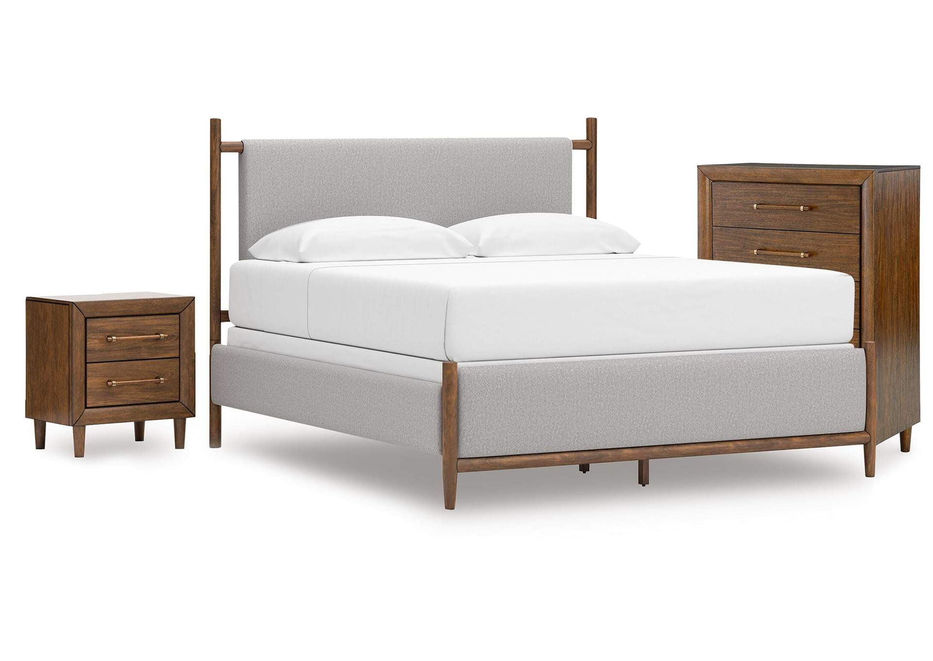 Lyncott King Upholstered Bed, Chest and Nightstand image 1