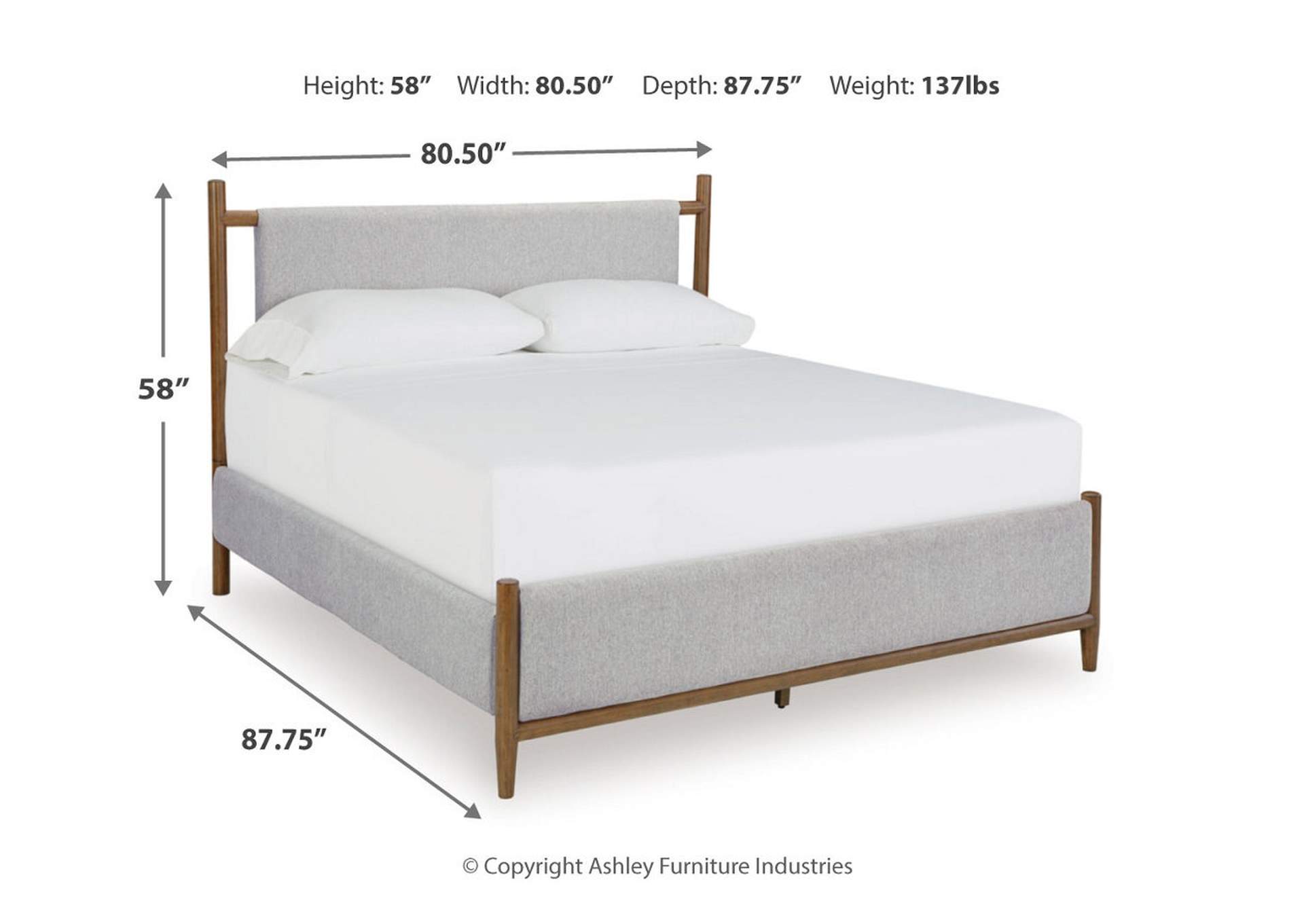 Lyncott King Upholstered Bed with Mirrored Dresser and Chest image 9